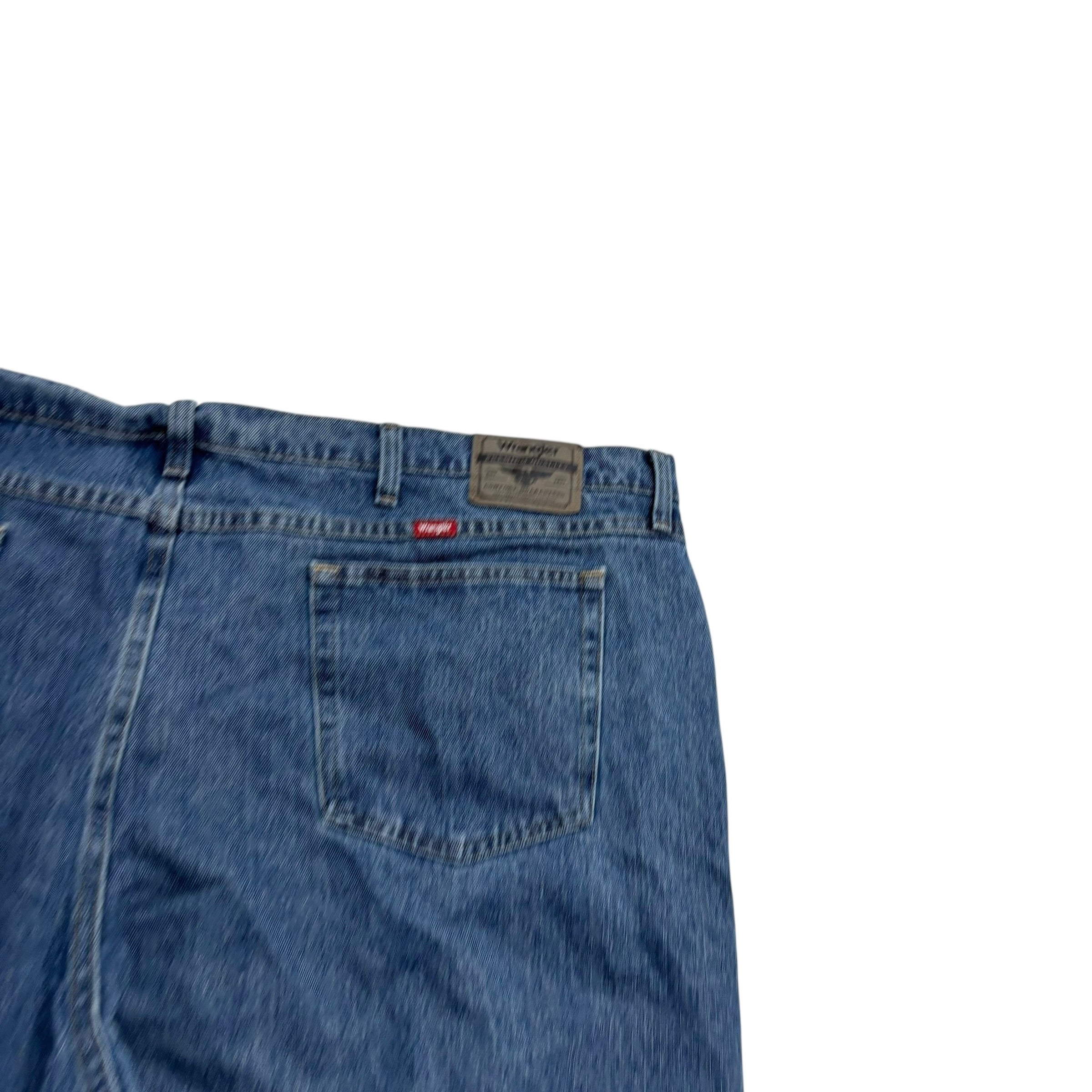 Wrangler Jeans W50 L30 Mens Mid Blue Relaxed Straight Fit Denim (E)