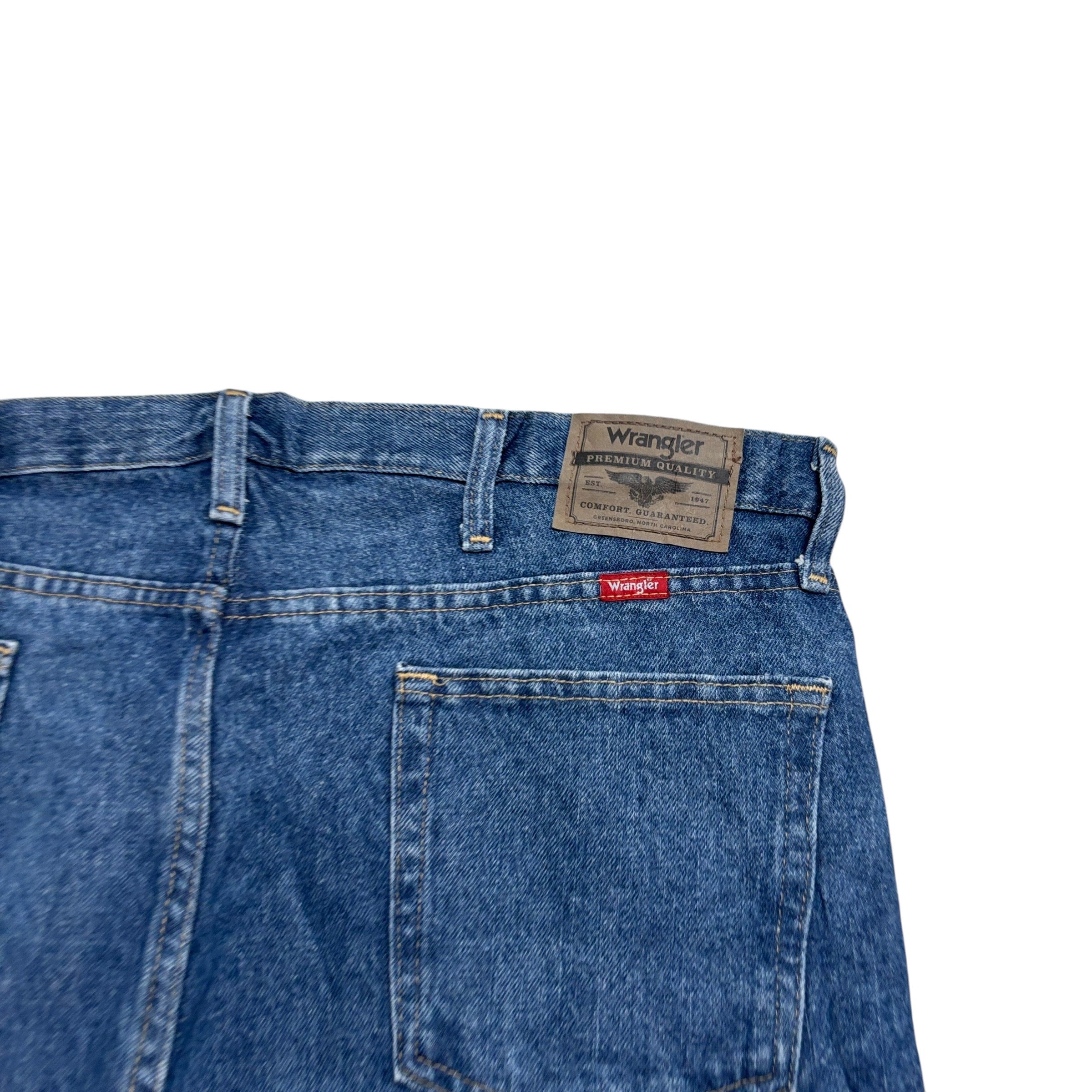 Wrangler Baggy Jorts W38 Mens Denim Shorts Mid Blue Relaxed Fit (E)