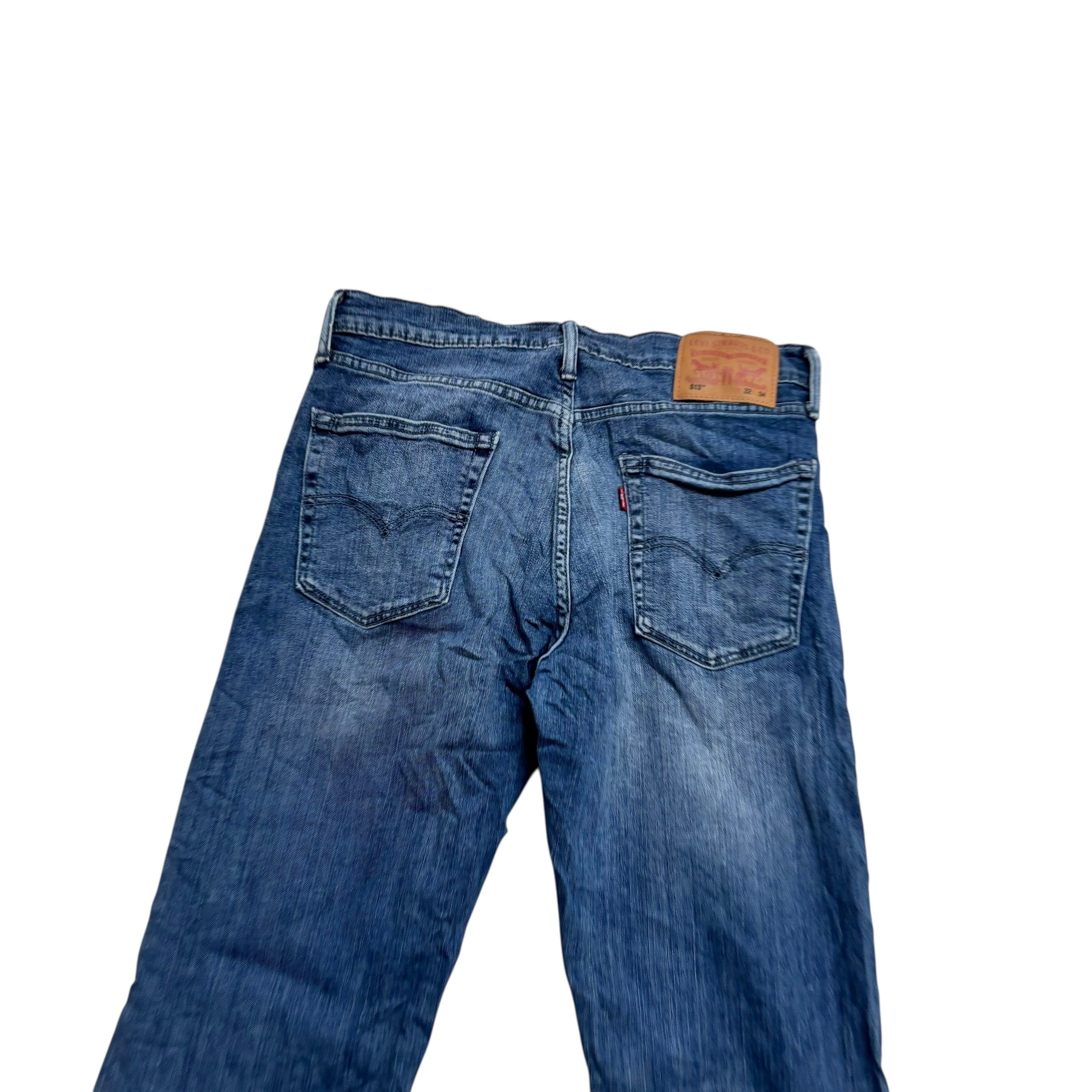 Levis 513 Jeans W32 L34 Mens Mid Blue Slim Straight Fit Stretch Denim