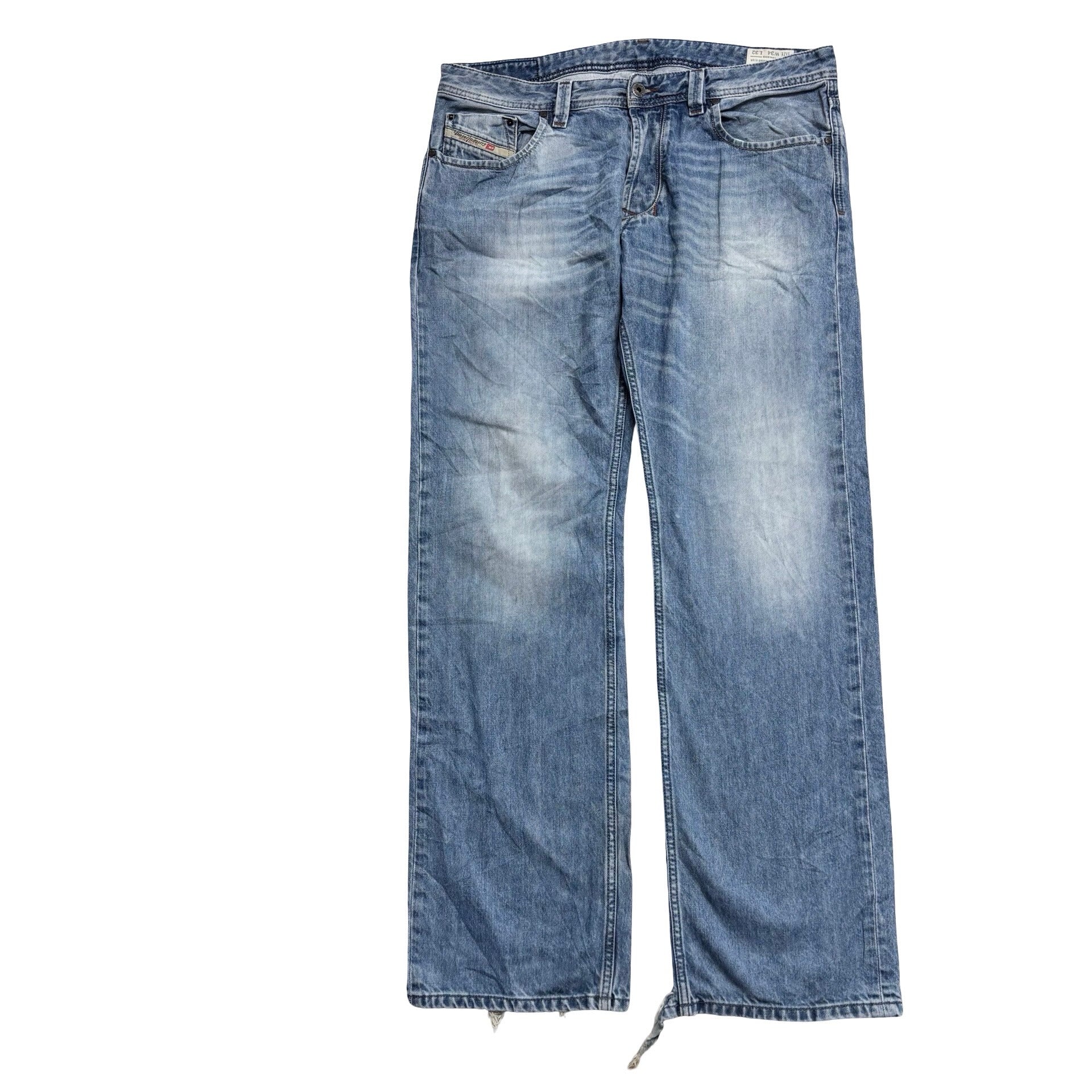 Diesel Larkee Jeans W34 L33 Mens Mid Blue Regular Straight Fit Denim (F)