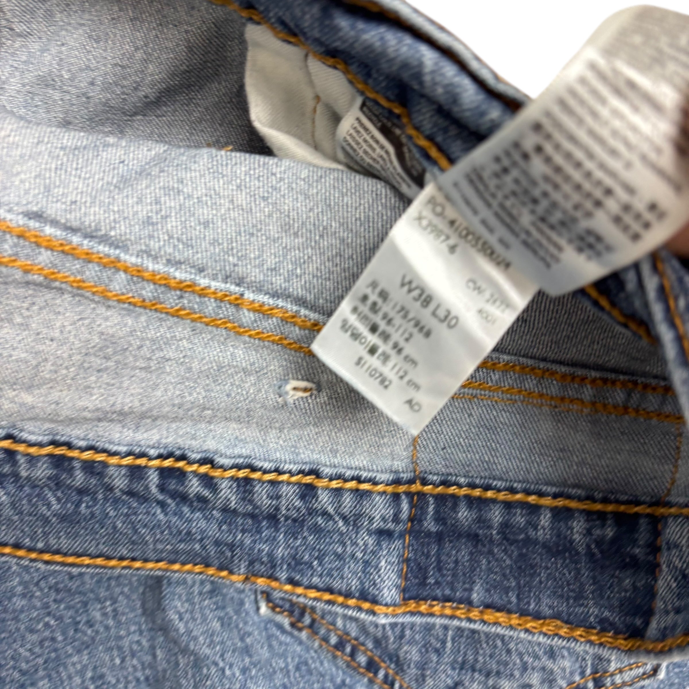 Levis 541 Jeans W38 L30 Mens Mid Blue Athletic Tapered Fit Stretch Denim