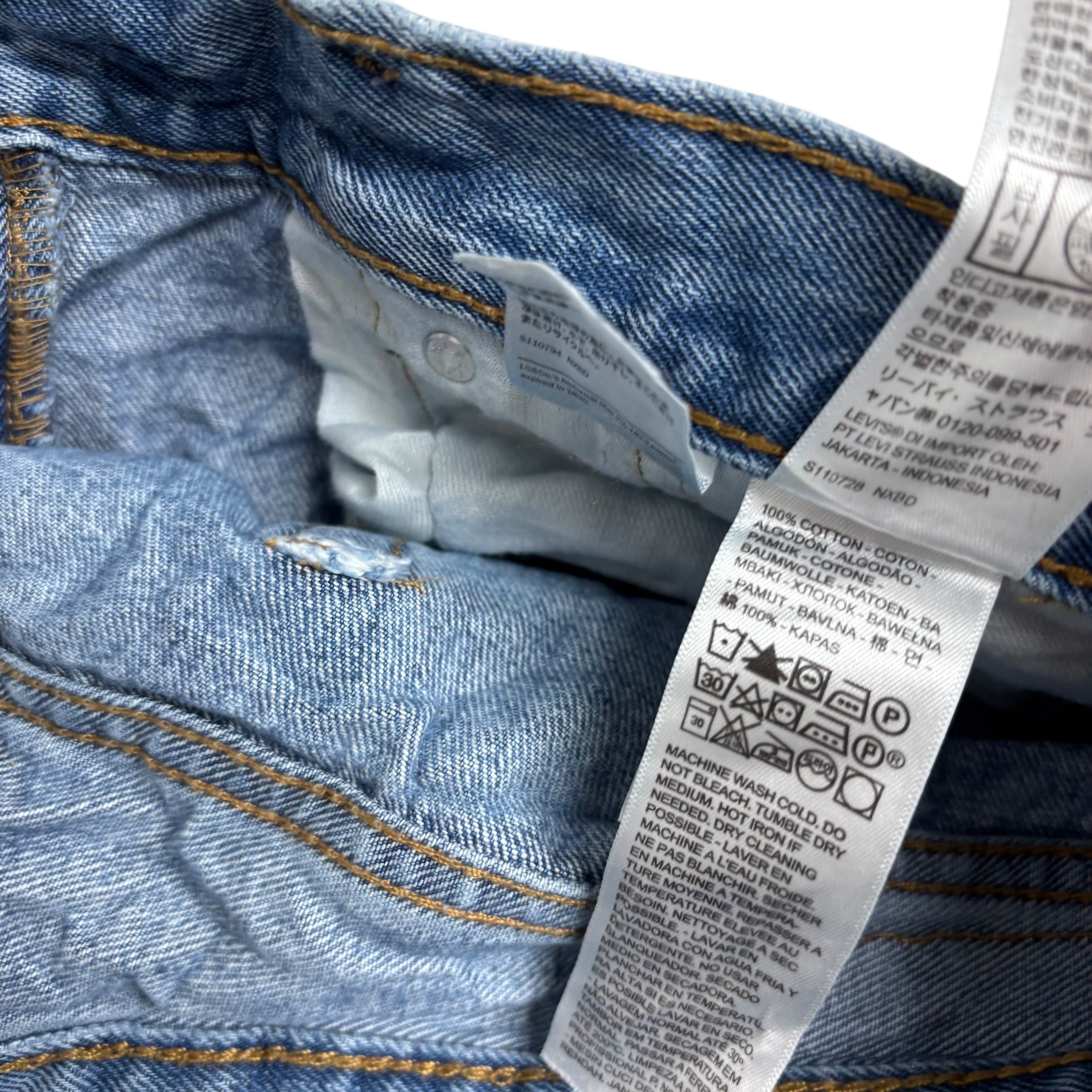 Levis 550 Jeans W36 L30 Mens Light Blue Baggy Relaxed Straight Fit Denim (E)