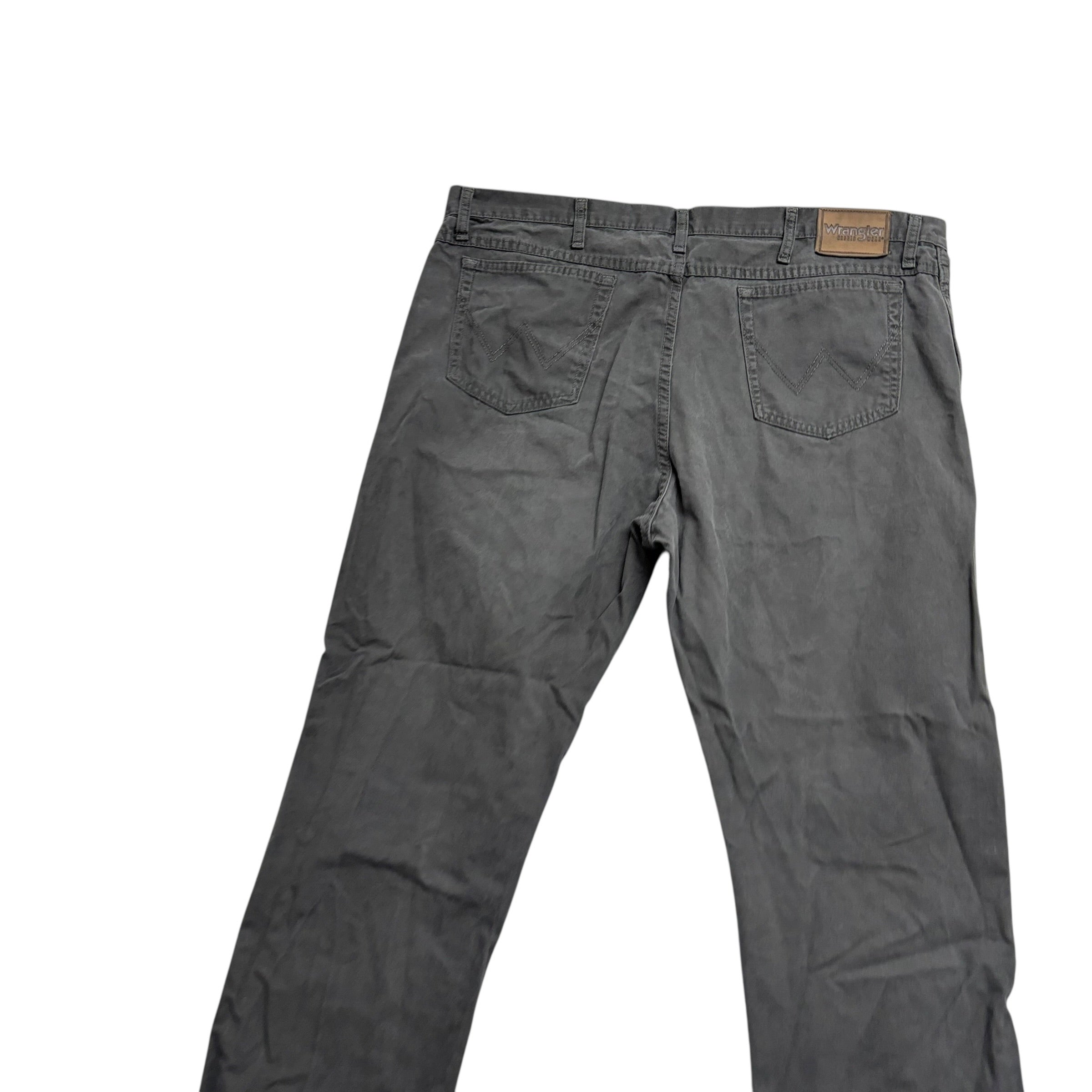 Wrangler Trousers W42 L30 Mens Grey Regular Straight Fit Pants (E)