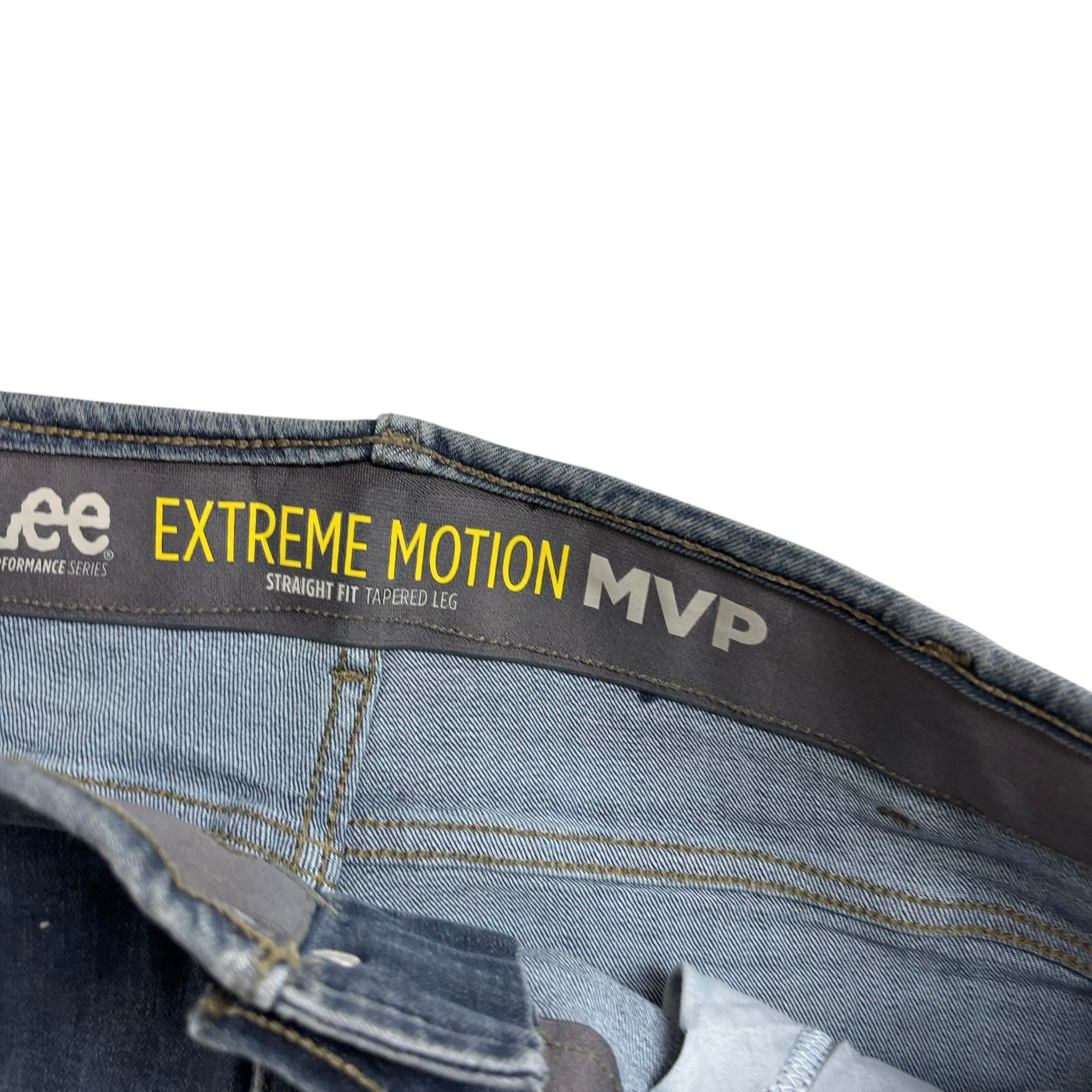 Lee Jeans W40 L32 Mens Regular Tapered Fit Mid Blue Stretch Denim (E)