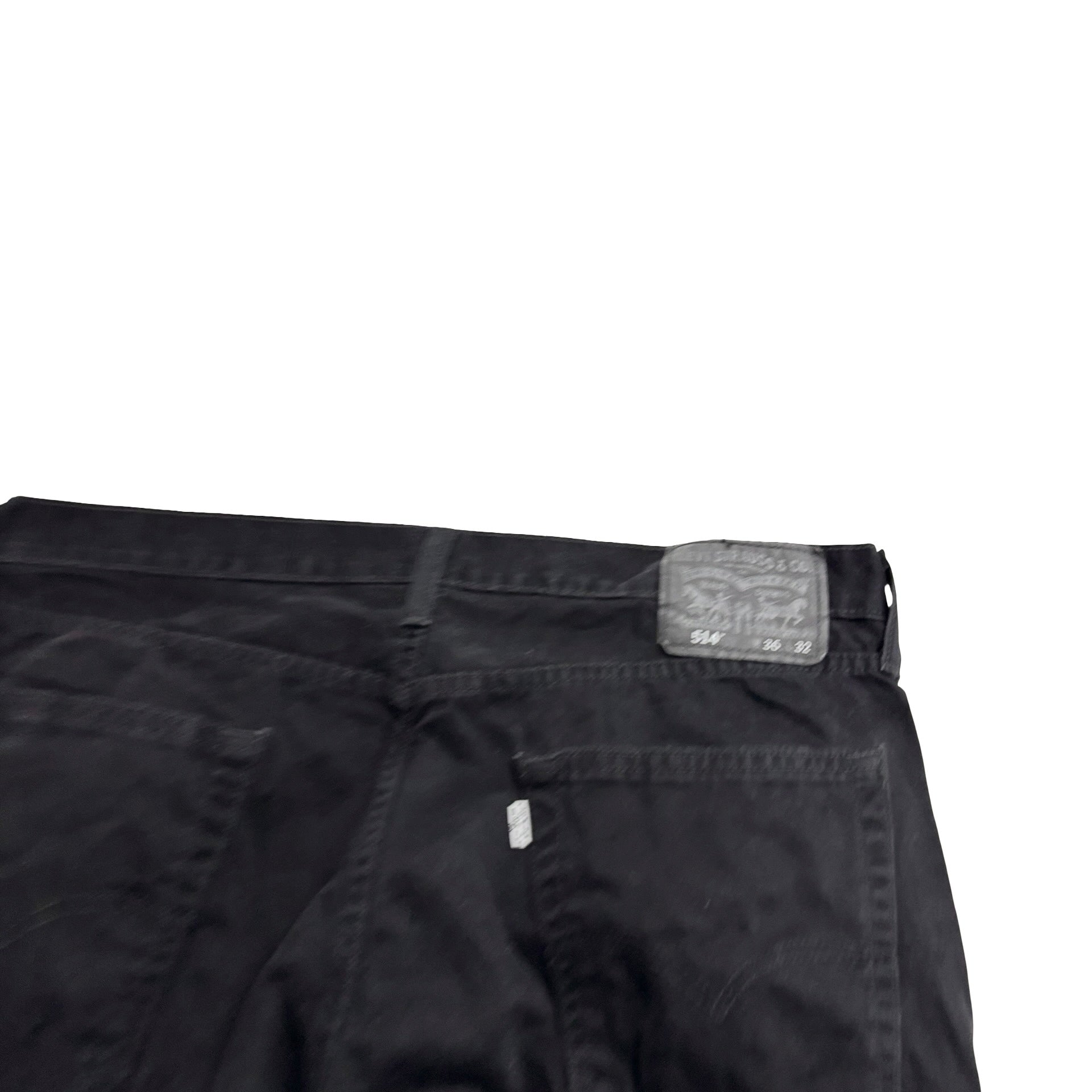 Levis 514 Trousers W36 L32 Mens Black Regular Straight Fit Cotton Pants (E)