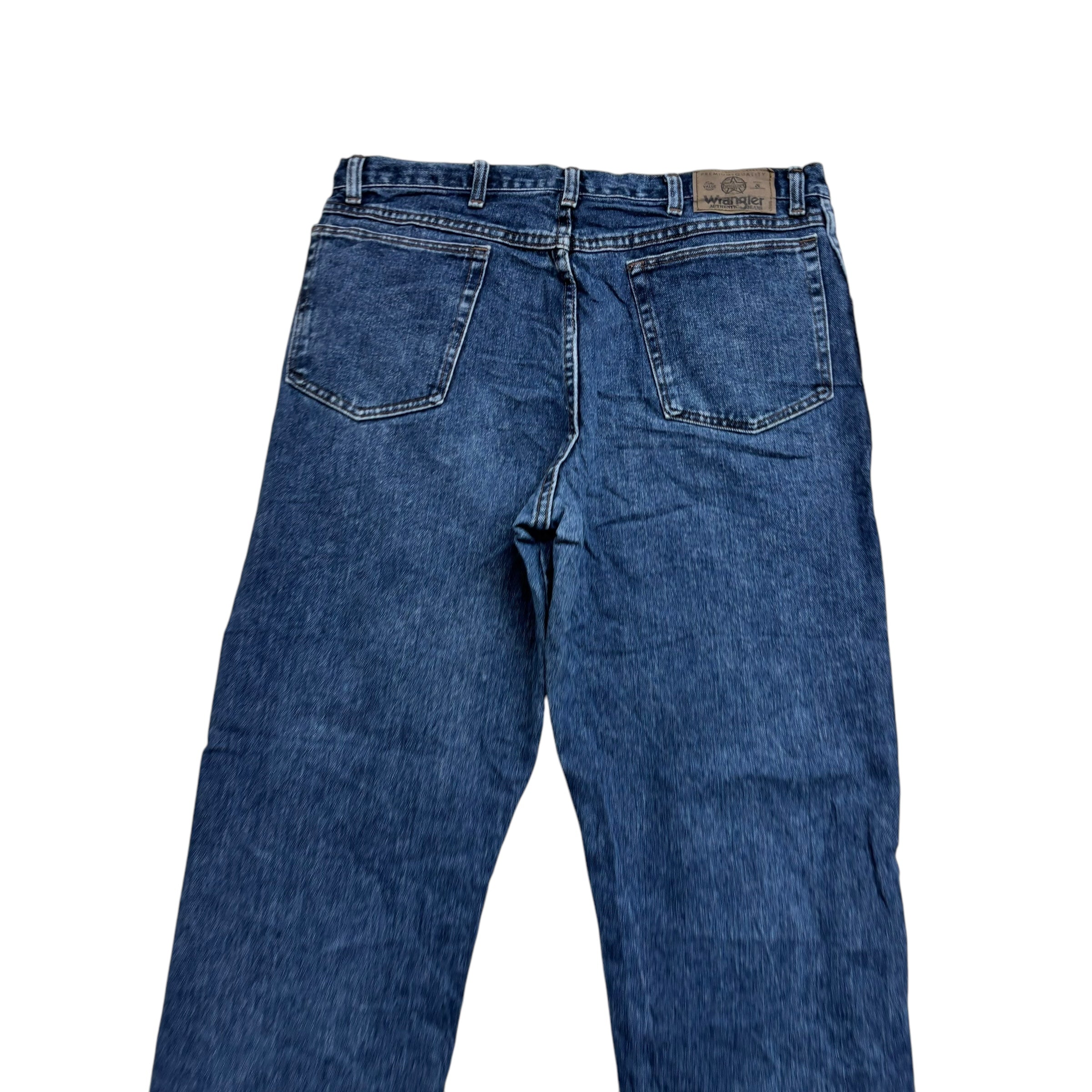 Wrangler Jeans W36 L30 Mens Mid Blue Relaxed Taper Fit Made In USA Vintage (E)