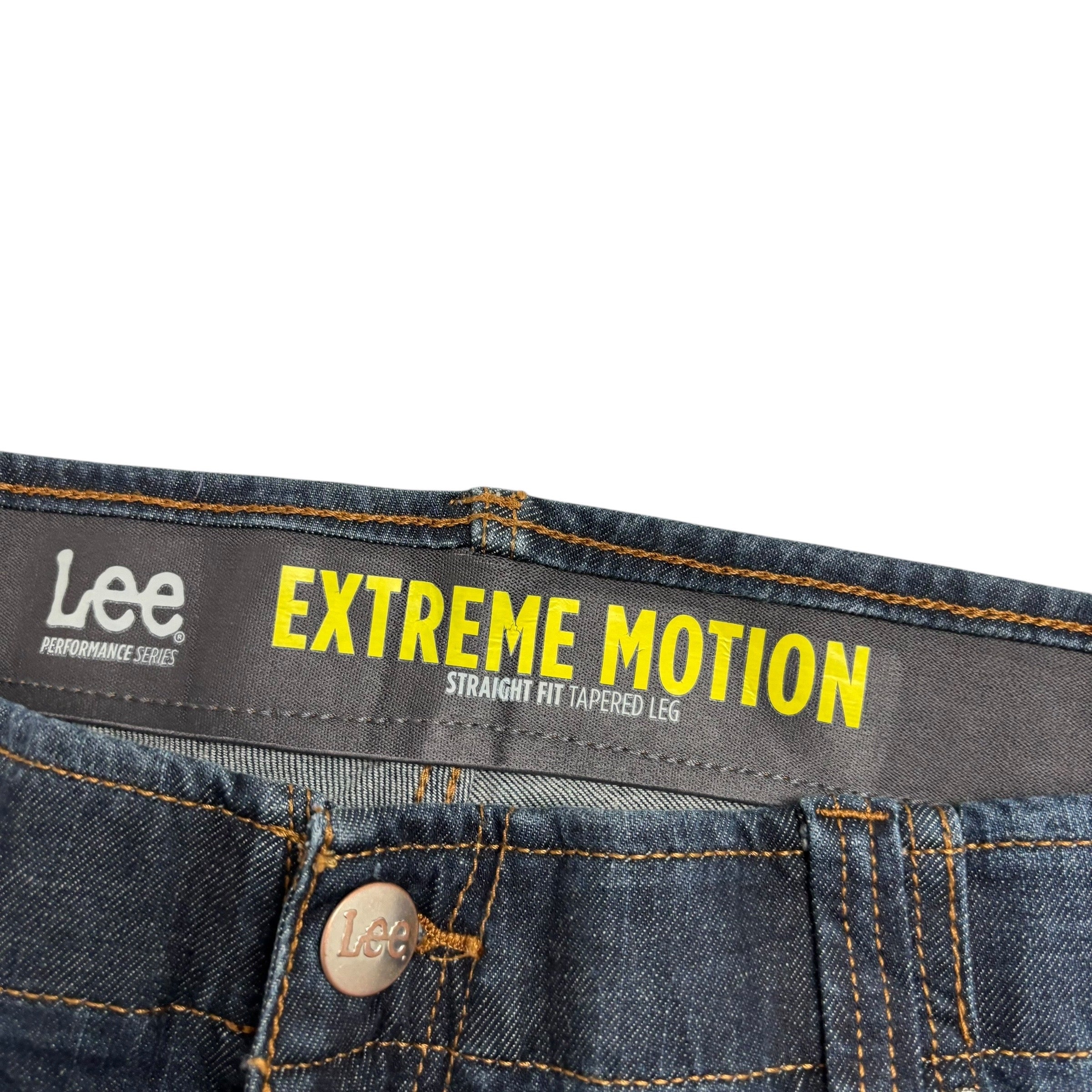 Lee Jeans W44 L32 Mens Dark Blue Regular Tapered Fit Stretch Denim