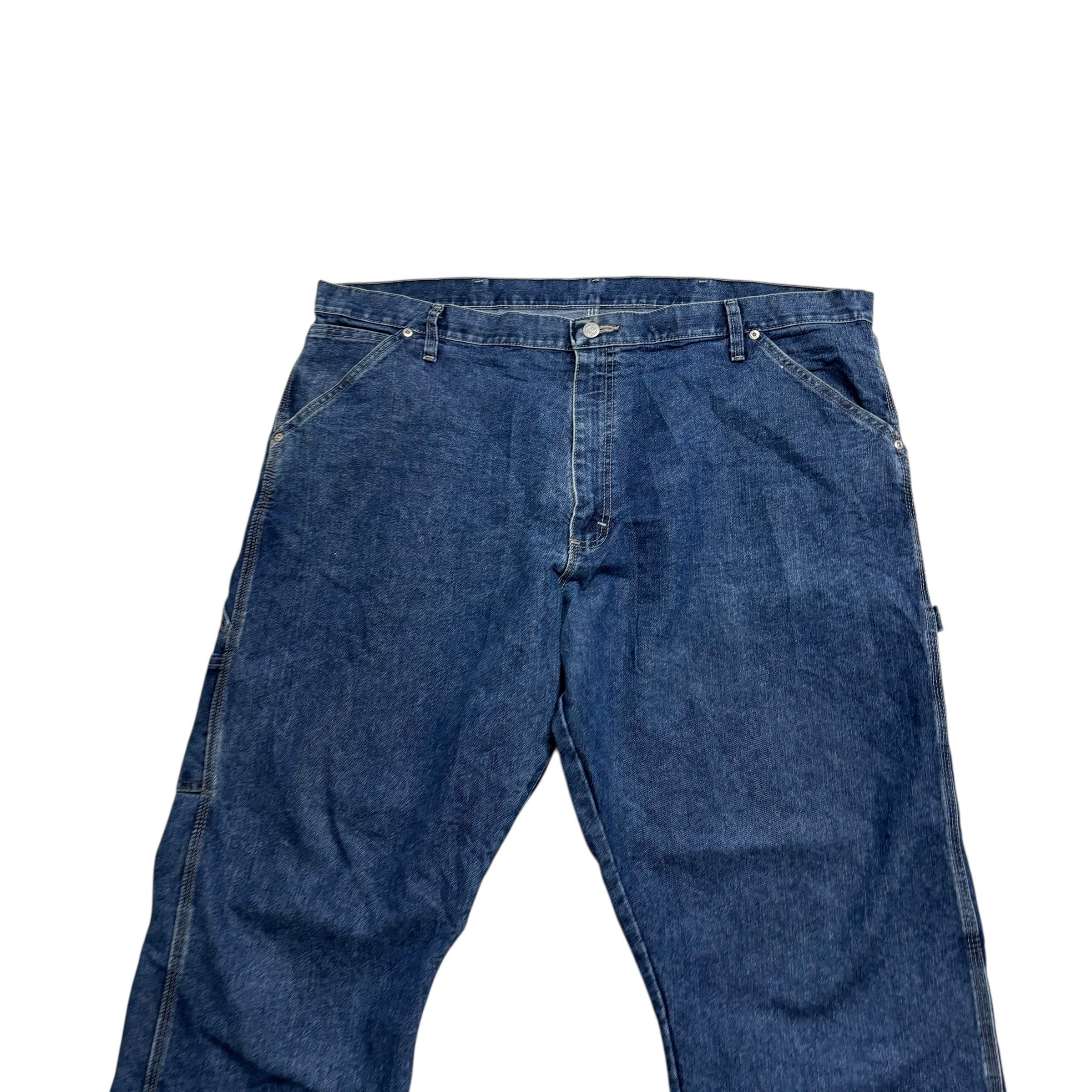 Wrangler Carpenter Jeans W42 L29 Mens Dark Blue Baggy Relaxed Fit Denim (E)