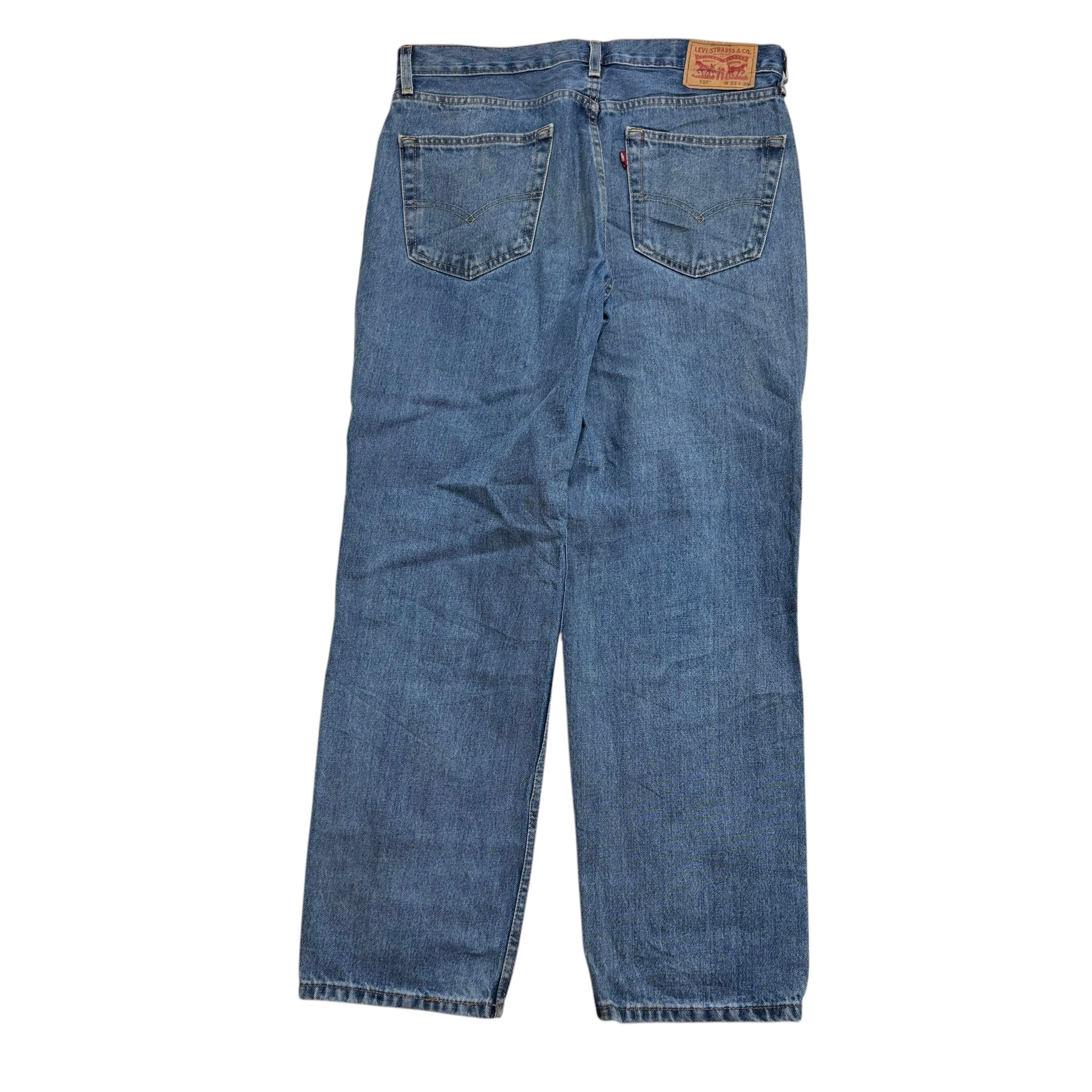 Levis 550 Jeans W33 L30 Mens Mid Blue Baggy Relaxed Straight Fit Denim (E)
