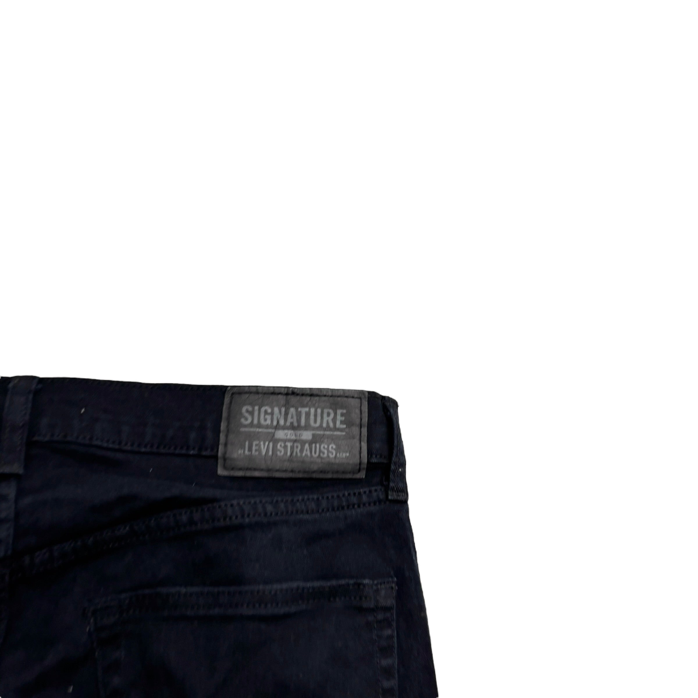 Levis Signature Jeans W32 L32 Mens Black Relaxed Straight Stretch Denim (E)