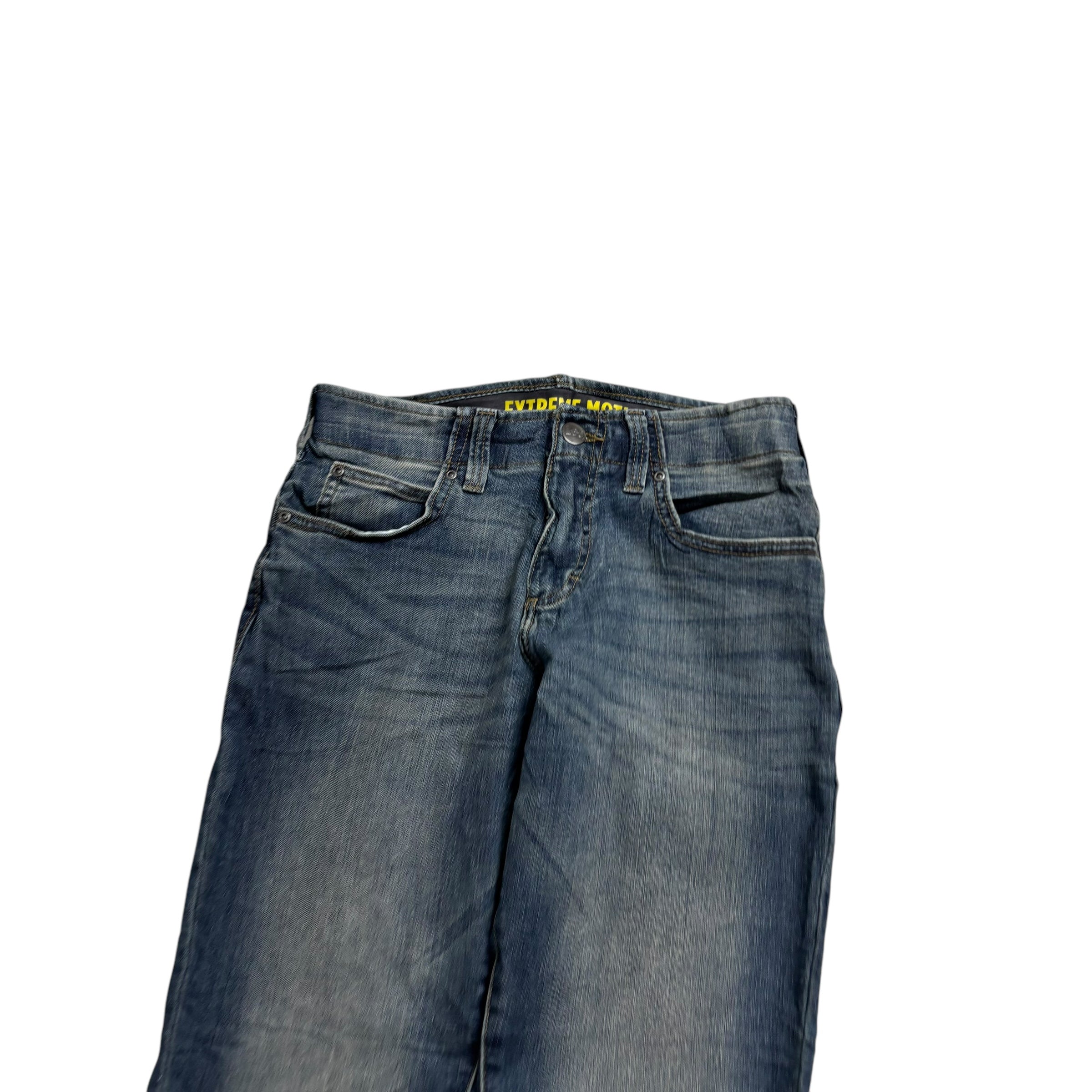Lee Jeans W28 L30 Mens Regular Taper Fit Mid Blue Stretch Extreme Motion Denim