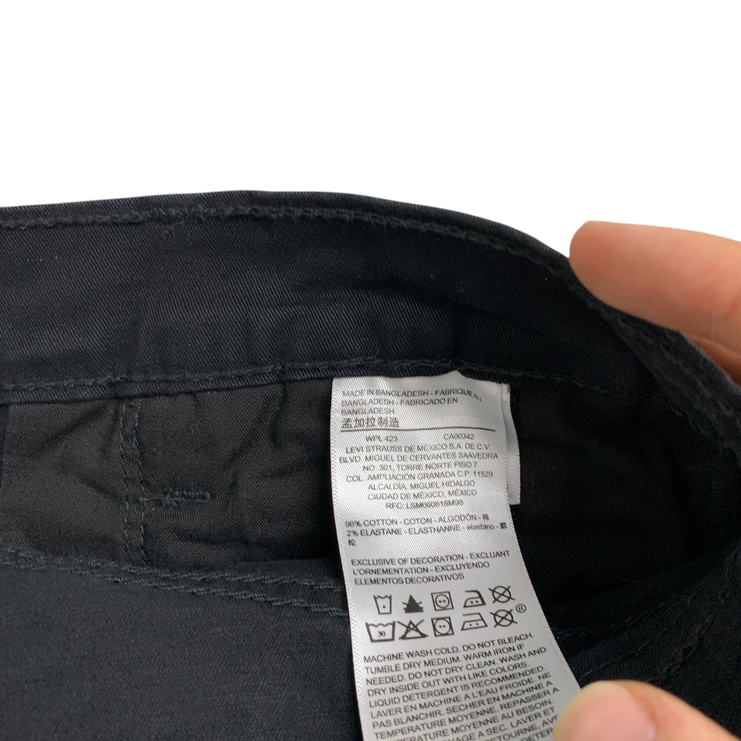 Levis Signature Trousers W32 L31 Mens Black Athletic Fit Stretch Pants