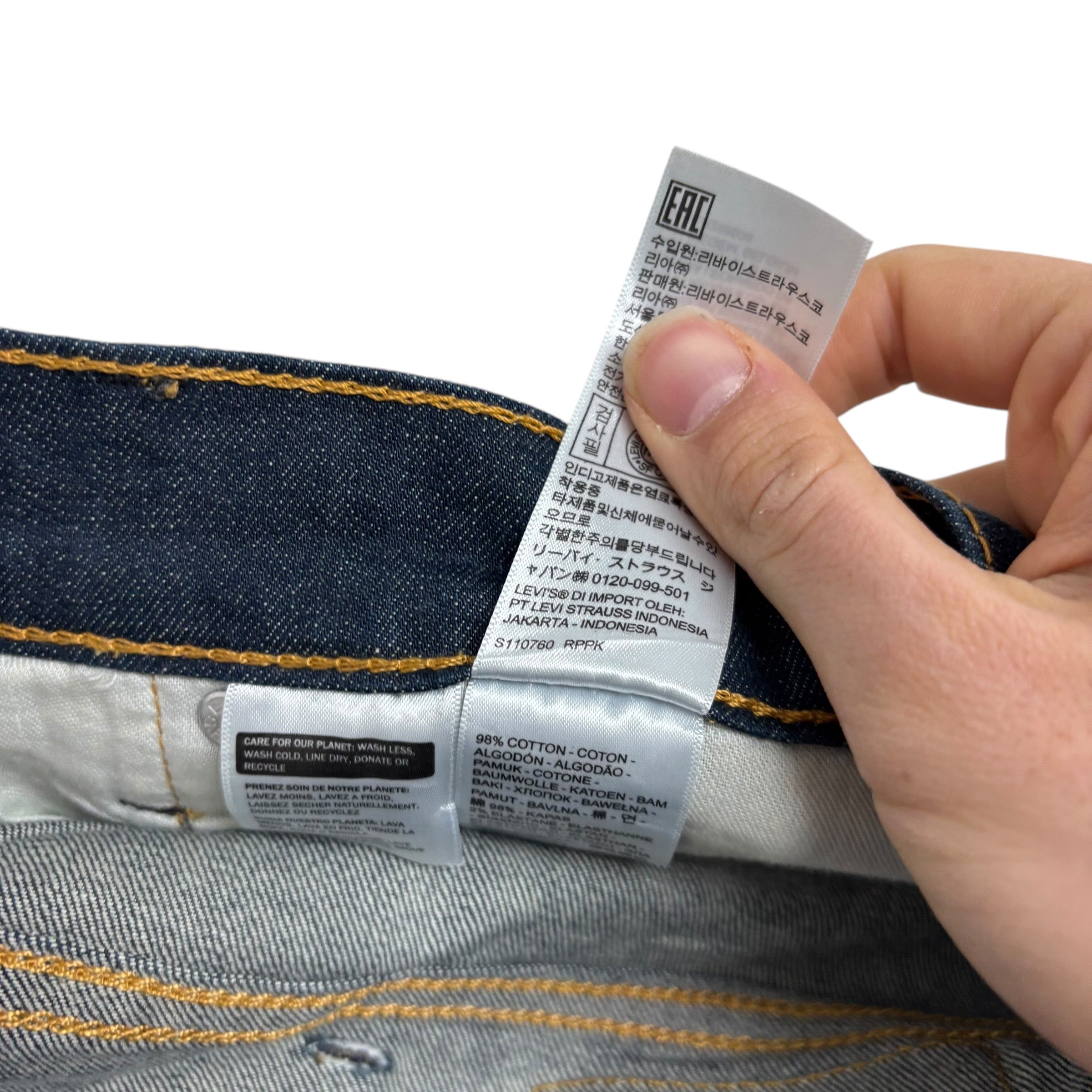 Levis 541 Jeans W44 L32 Mens Dark Blue Athletic Tapered Fit Stretch Denim (E)