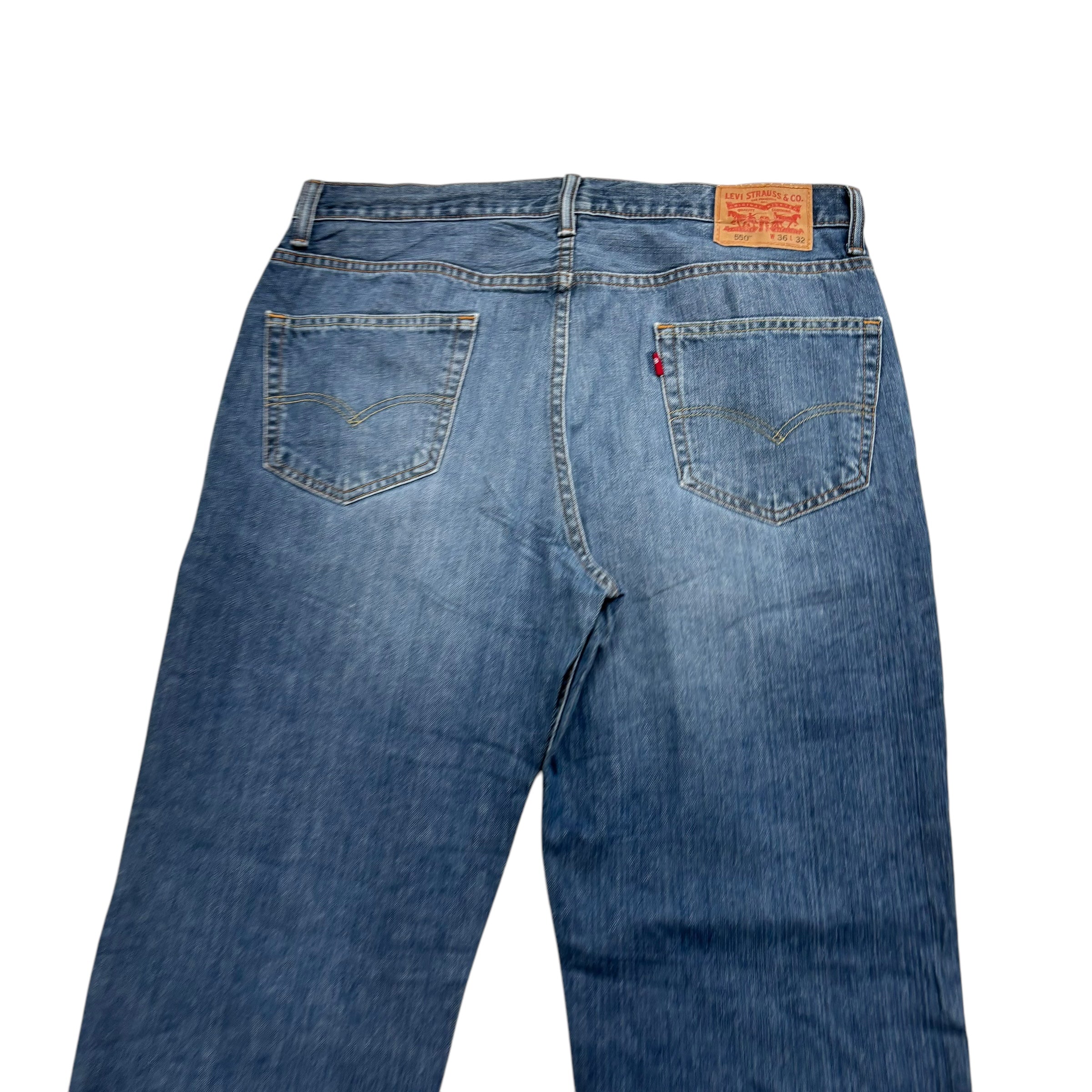 Levis 550 Jeans W36 L32 Mens Mid Blue Baggy Relaxed Straight Fit Denim (E)