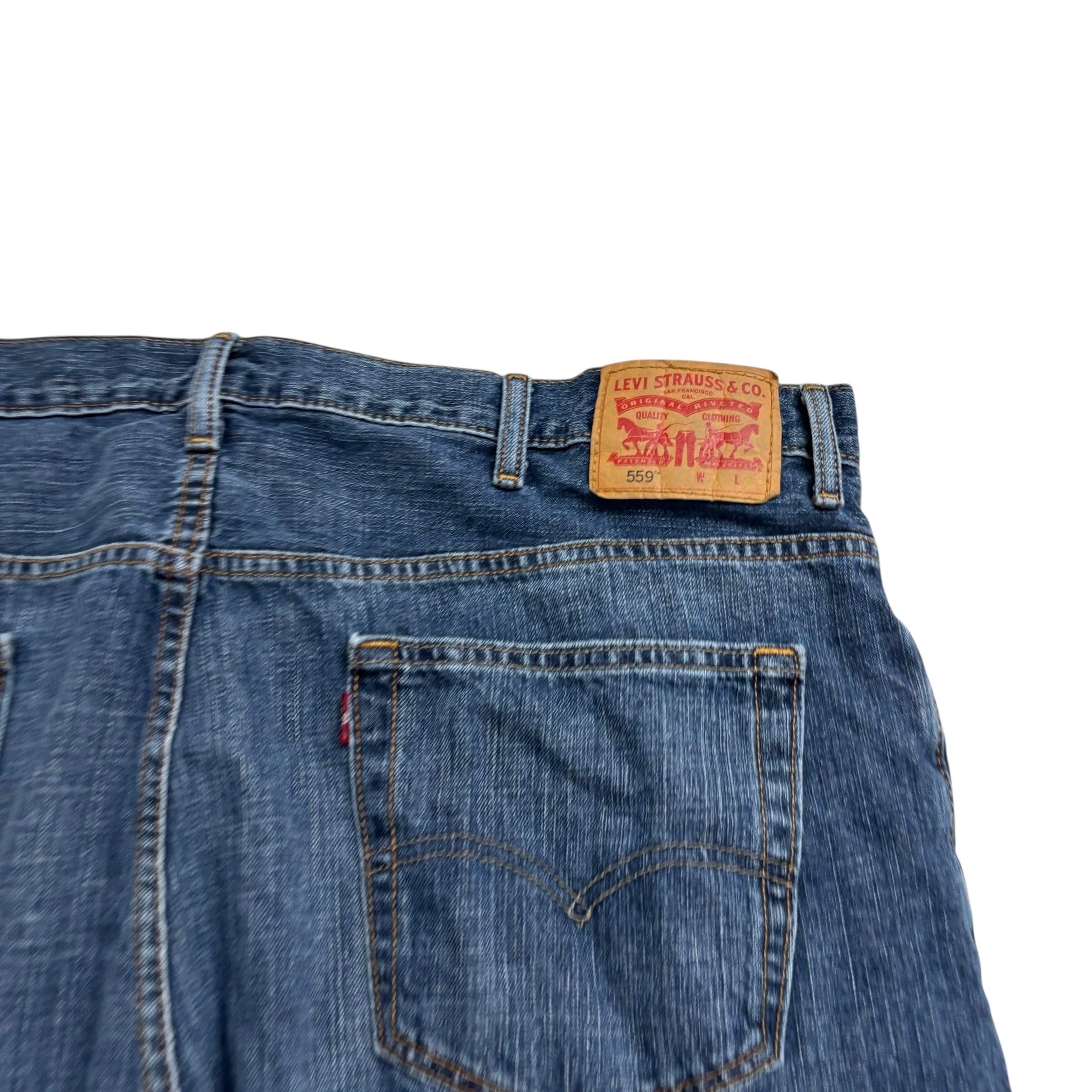 Levis 559 Jeans W46 L30 Mens Mid Blue Baggy Relaxed Straight Fit Denim (E)