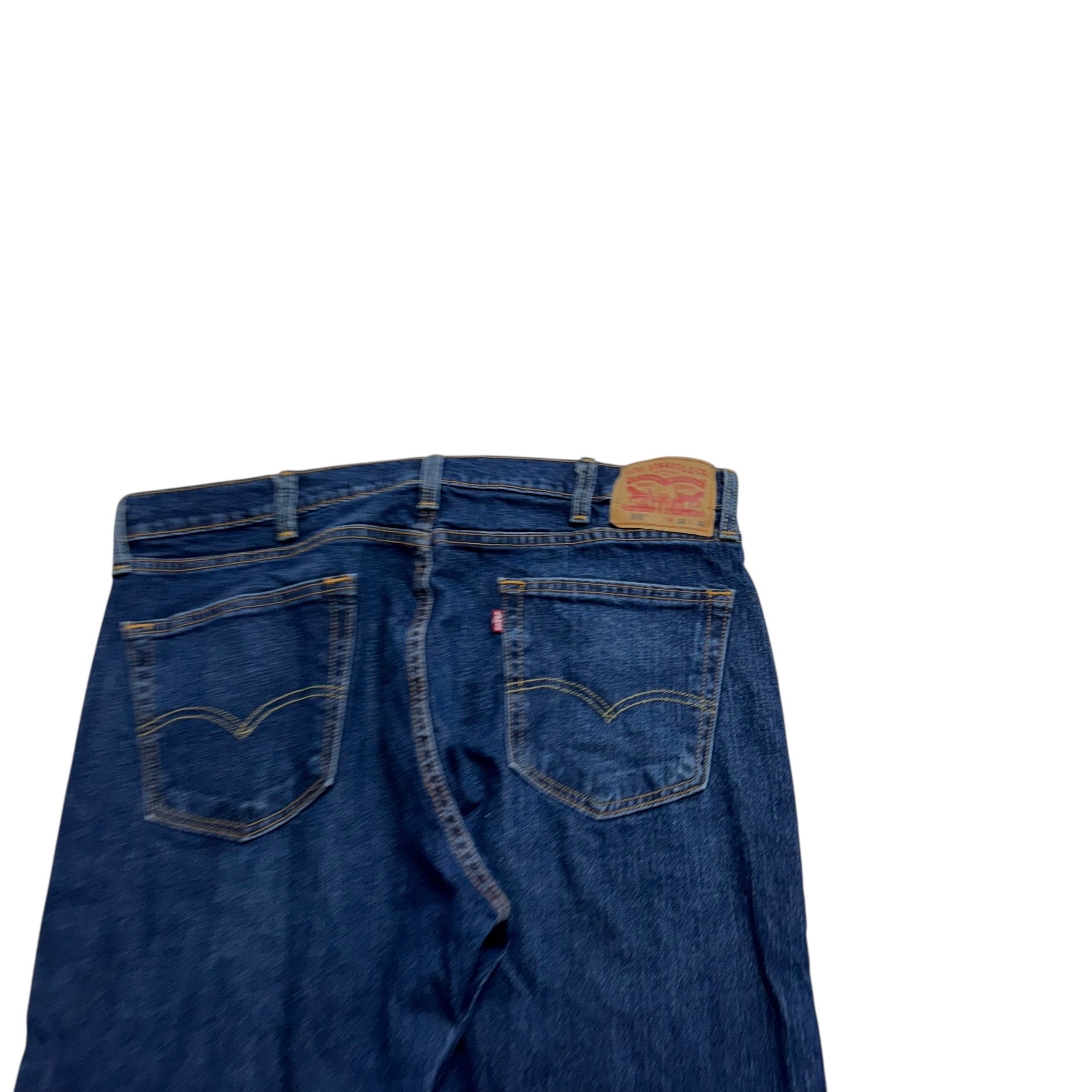 Levis 505 Jeans W38 L30 Mens Dark Blue Regular Straight Fit Denim (E)