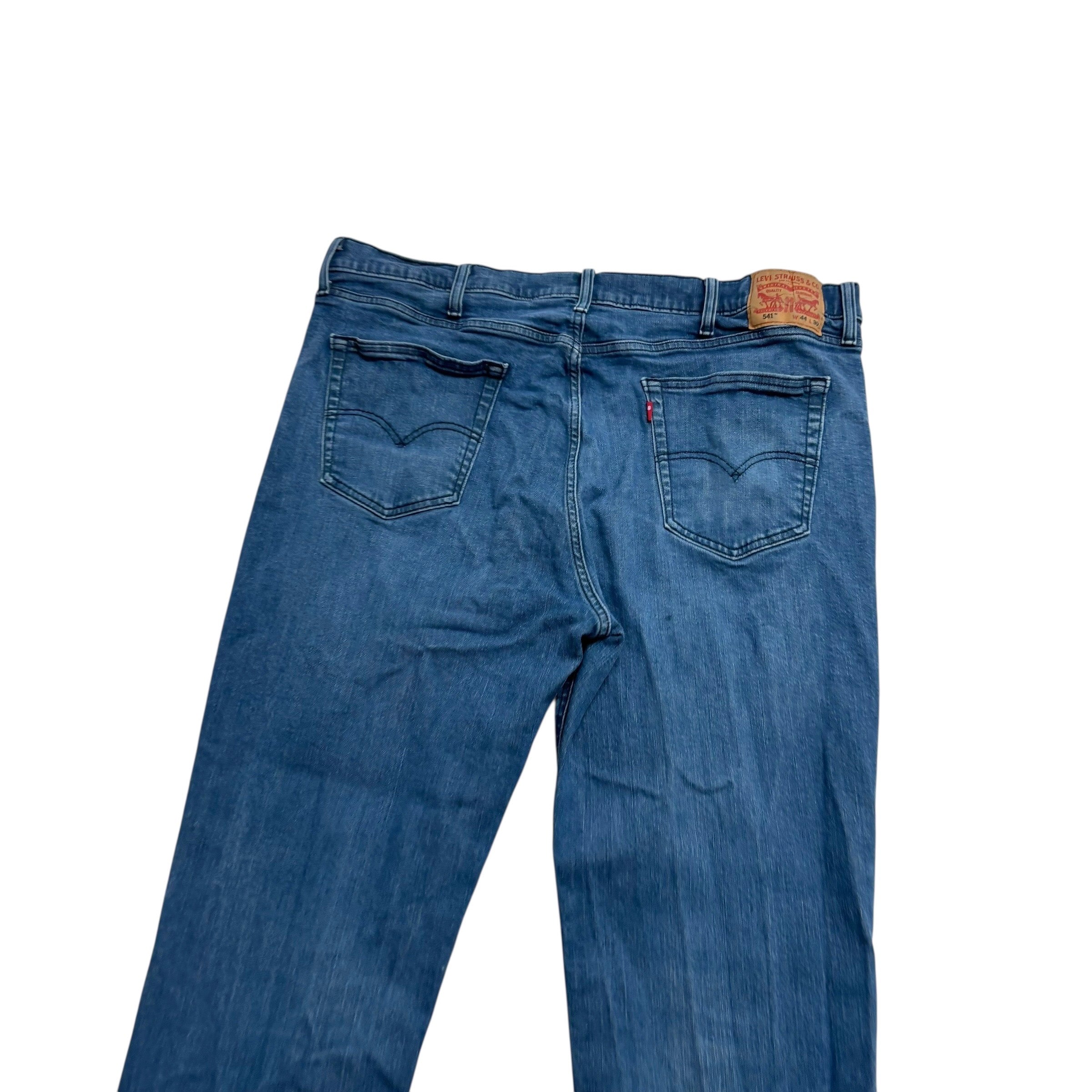 Levis 541 Jeans W44 L29 Mens Navy Blue Athletic Tapered Fit Stretch Denim