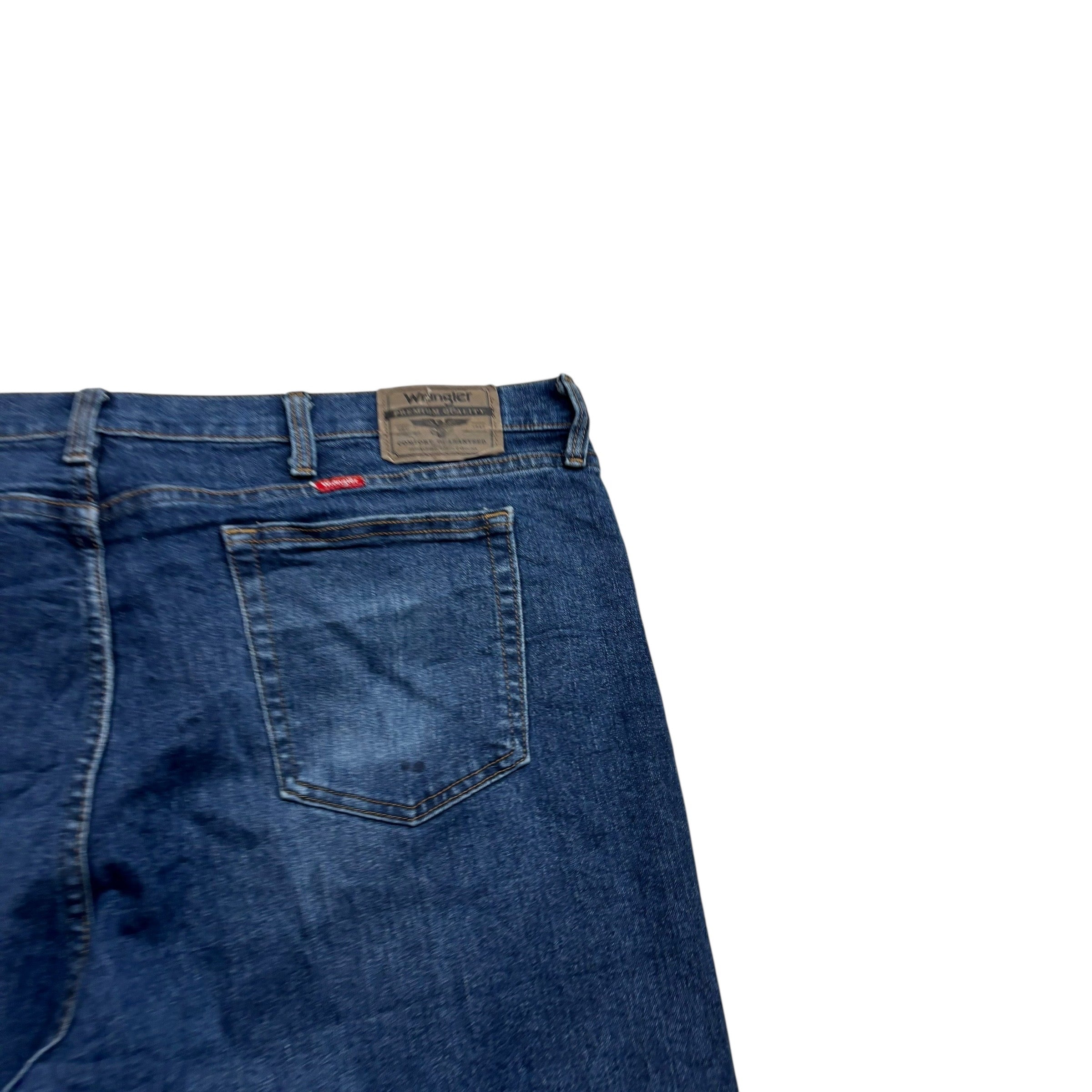 Wrangler Jeans W42 L32 Mens Dark Blue Relaxed Straight Fit Stretch Denim (E)