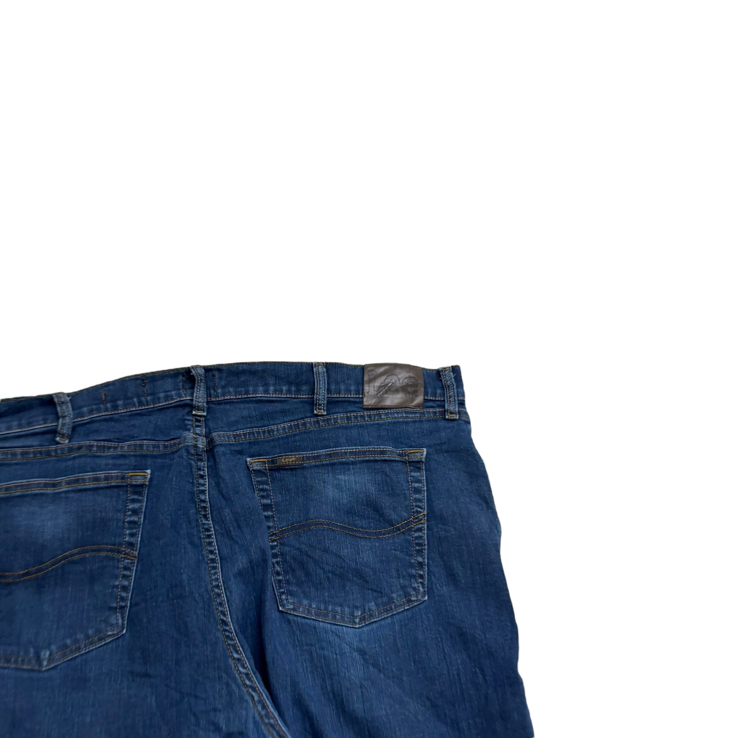 Lee Jeans W42 L32 Mens Dark Blue Regular Straight Classic Fit Stretch Denim