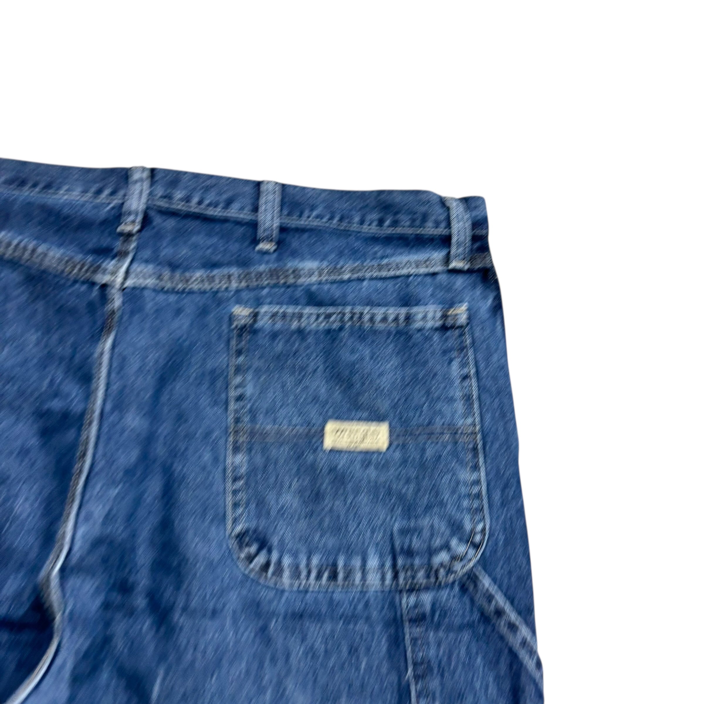 Wrangler Carpenter Jeans W40 L33 Mens Mid Blue Relaxed Baggy Straight Denim (E)