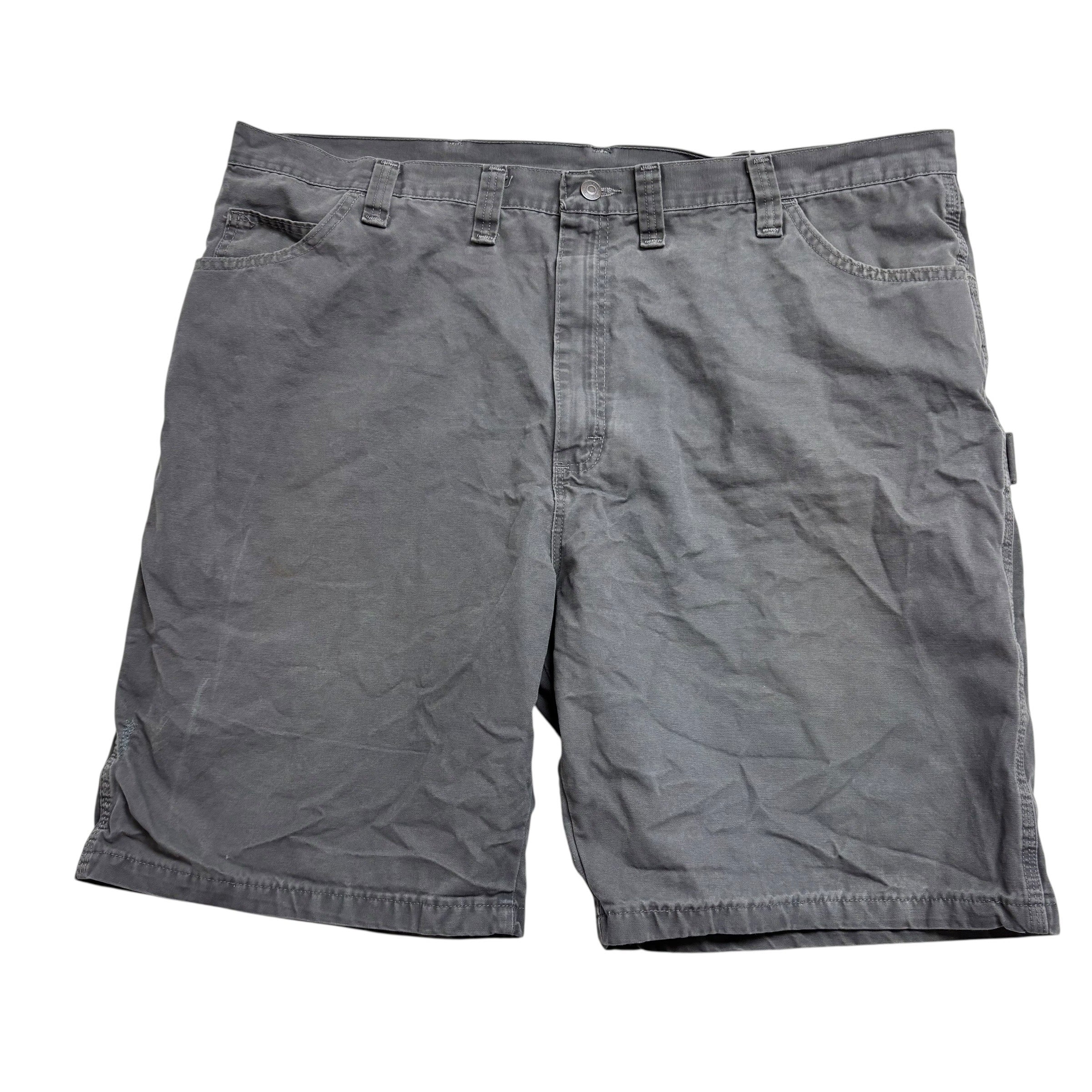 Wrangler Baggy Jorts W44 Mens Grey Canvas Shorts Relaxed Fit Carpenter