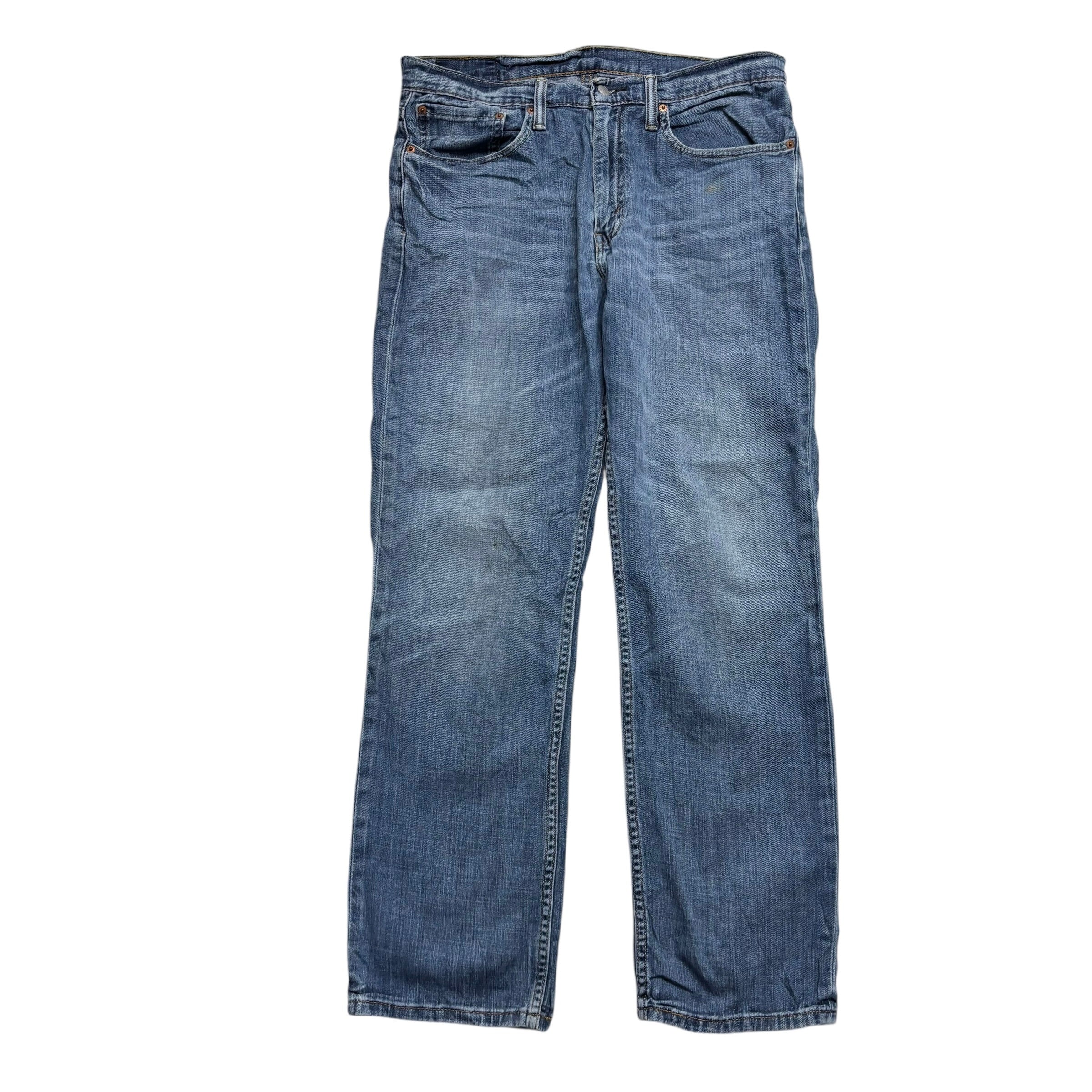 Levis 514 Jeans W34 L30 Mens Mid Blue Regular Straight Fit Stretch Denim (F)