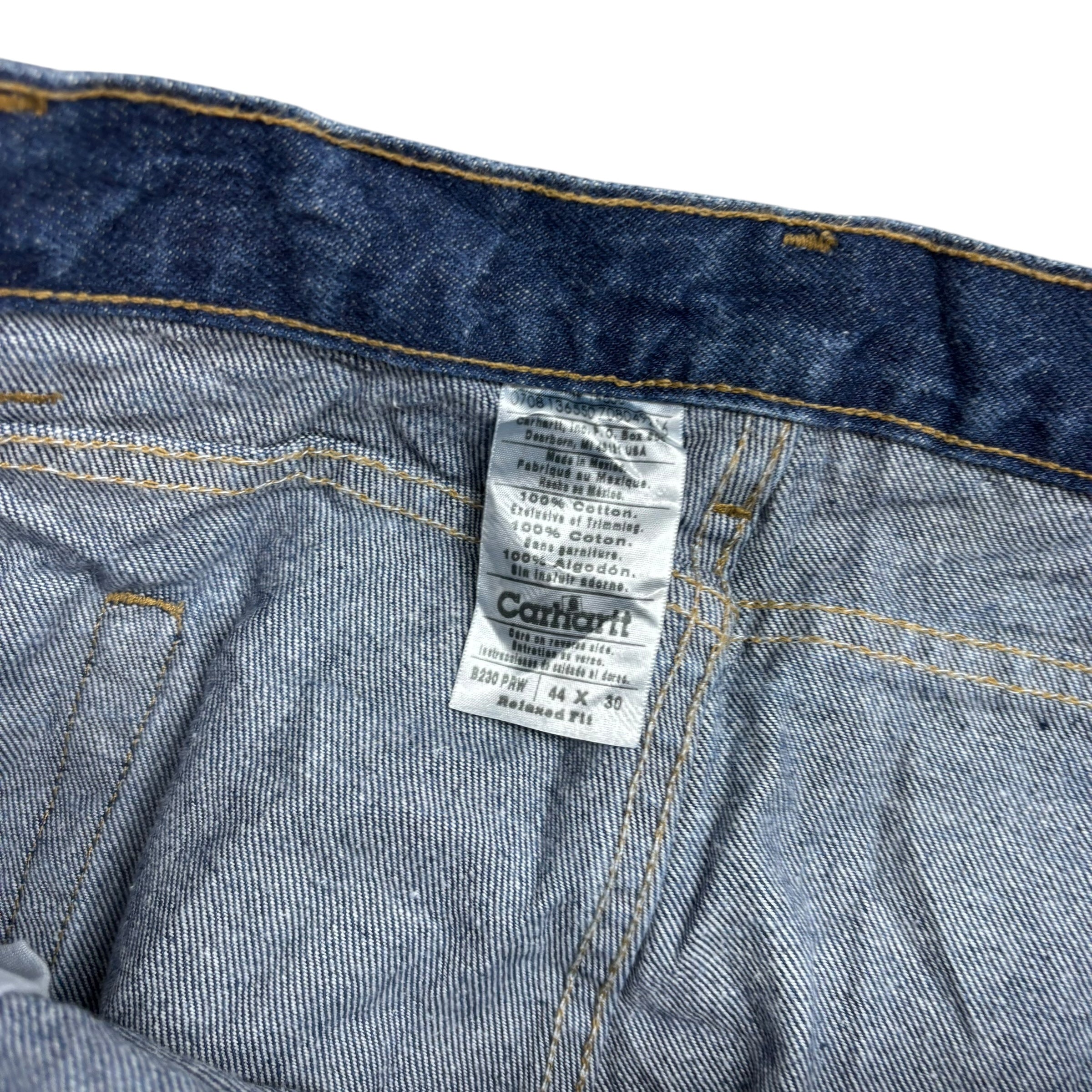 Carhartt Jeans W42 L30 Mens Mid Blue Relaxed Straight Fit Denim (E)