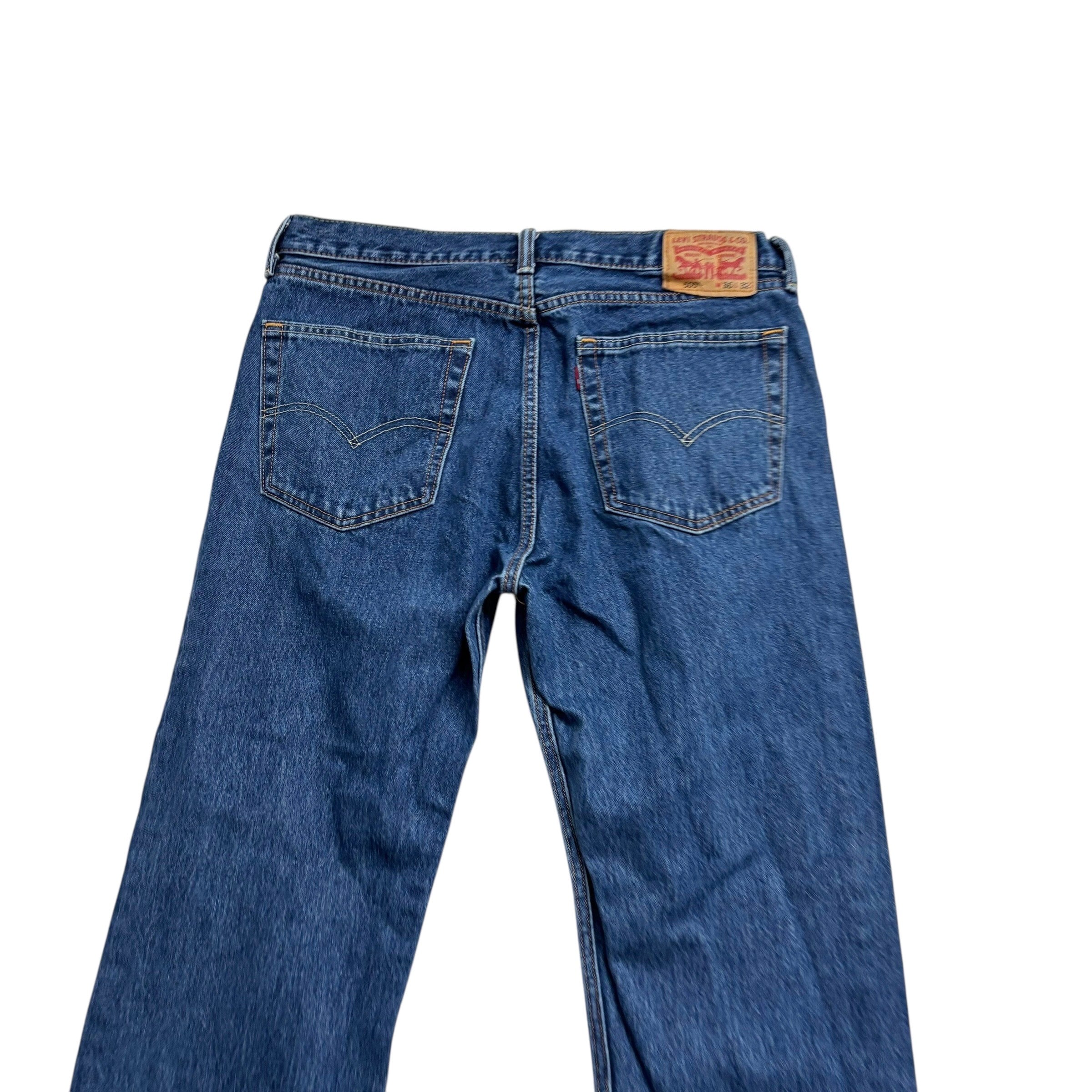 Levis 505 Jeans W36 L32 Mens Mid Blue Regular Straight Fit Denim