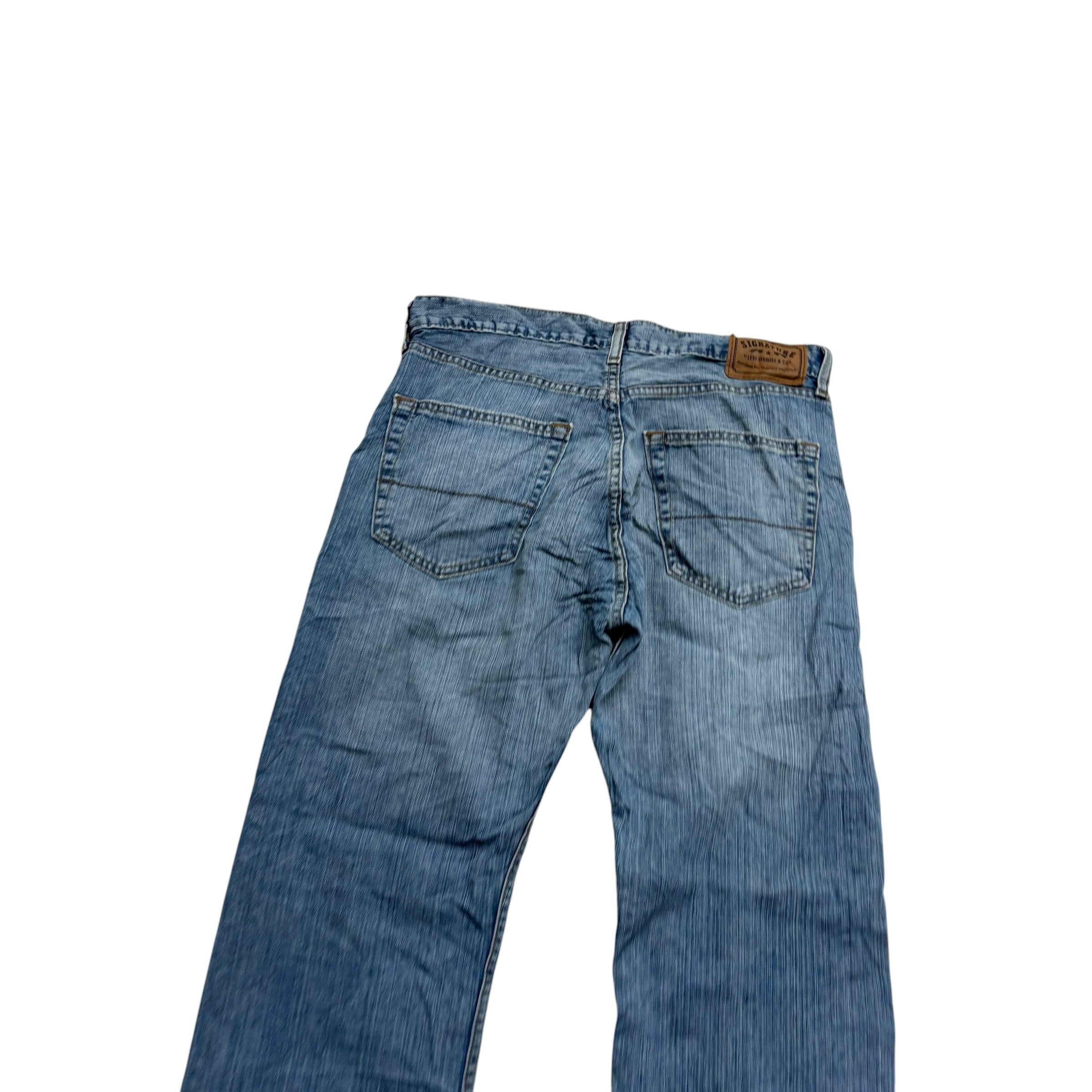 Levis Signature Jeans W34 L30 Mens Light Blue Regular Straight Fit Vintage (E)