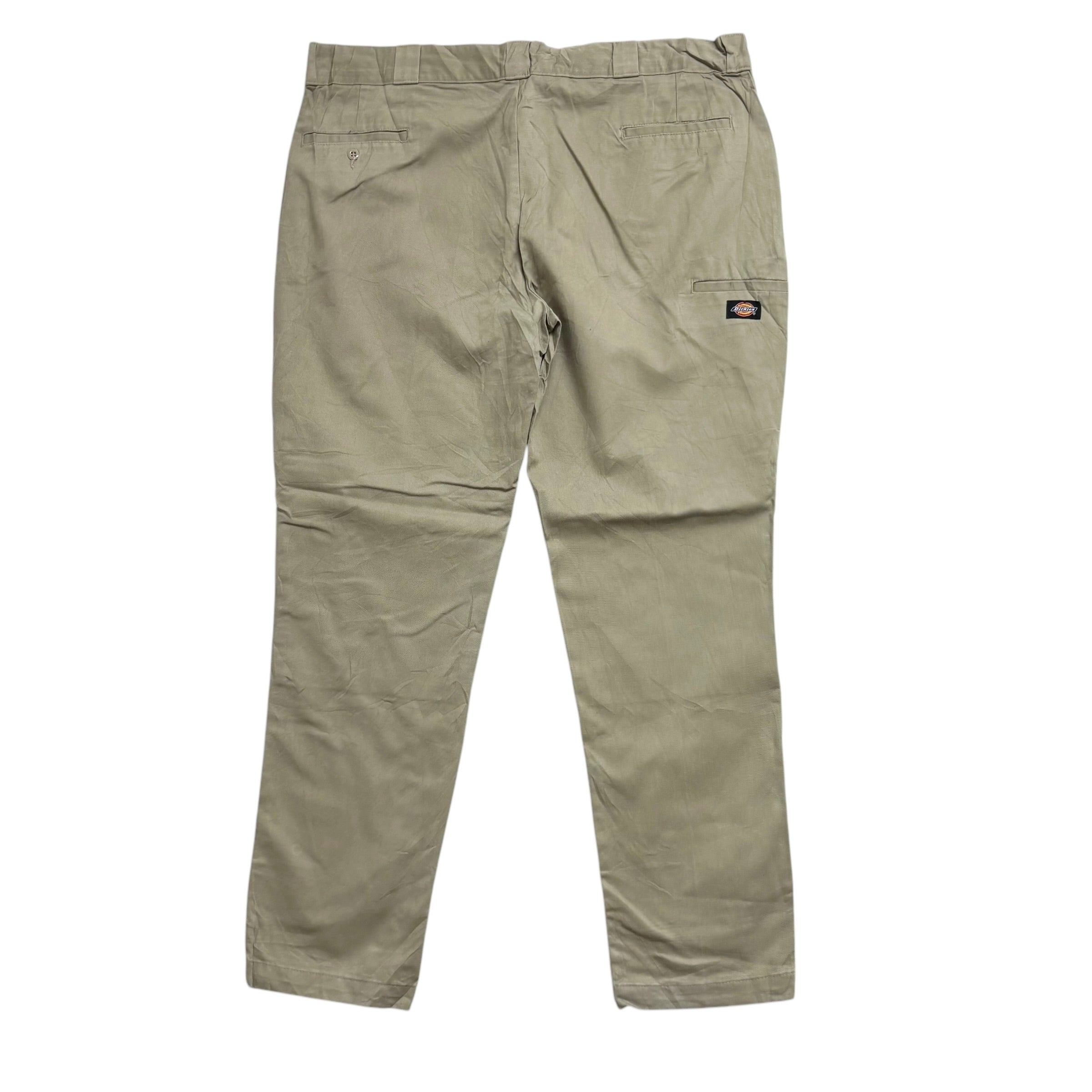 Dickies Double Knee Trousers W42 L32 Mens Beige Pants Skinny Straight Workwear