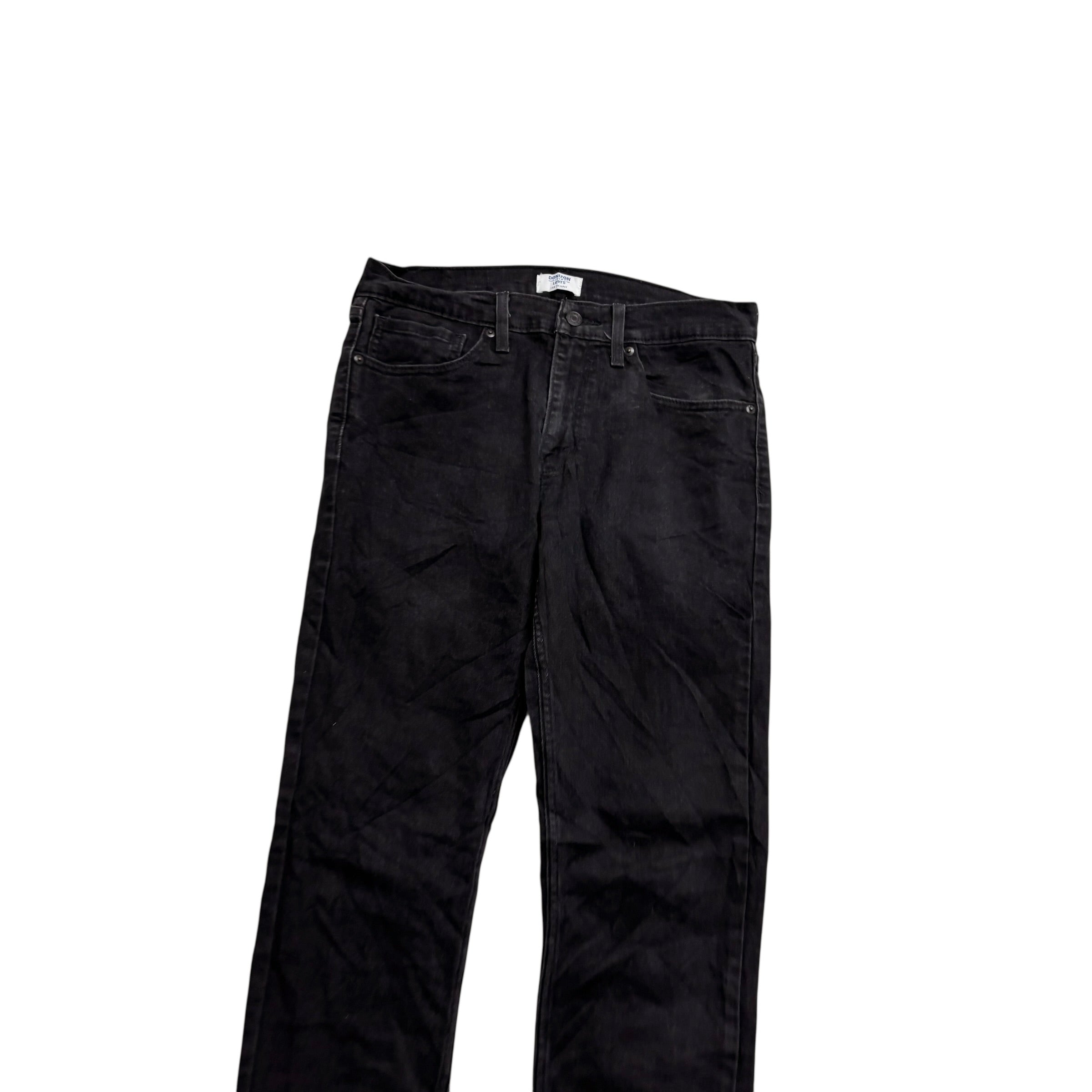 Levis Denizen Jeans W32 L34 Mens Black Skinny Fit Stretch Denim (E)