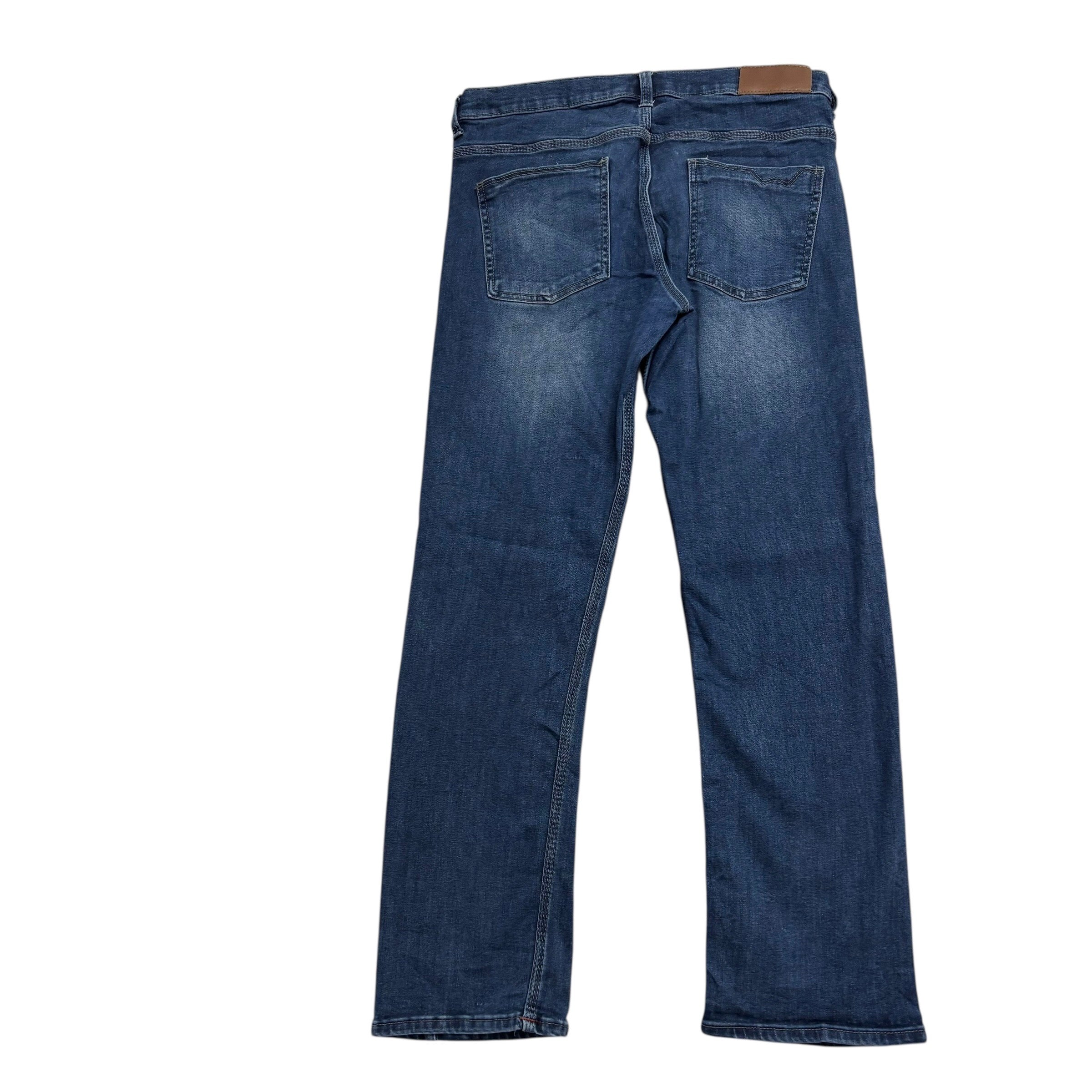 Wrangler Jeans W30 L30 Mens Dark Blue Regular Straight Fit Stretch Denim (E)