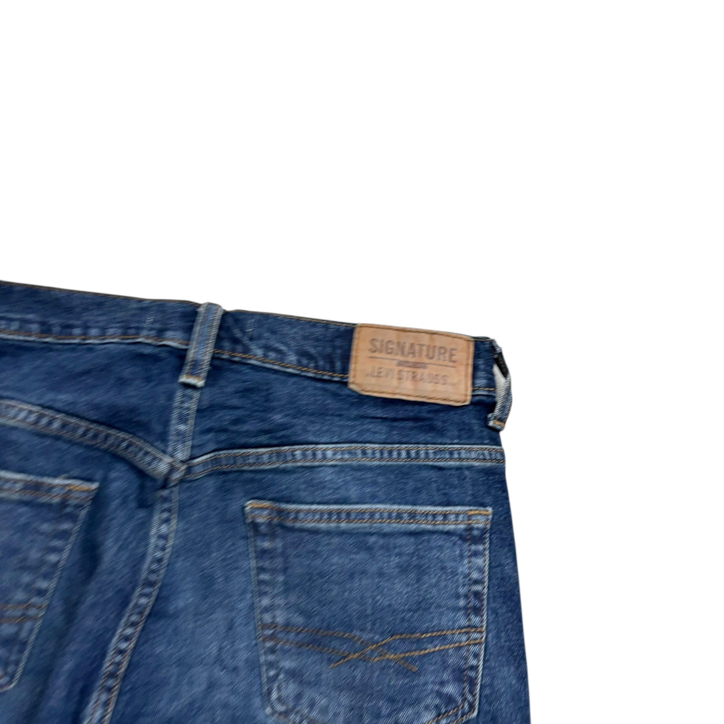 Levis Signature Jeans W28 L29 Mens Dark Blue Baggy Relaxed Fit Stretch (E)