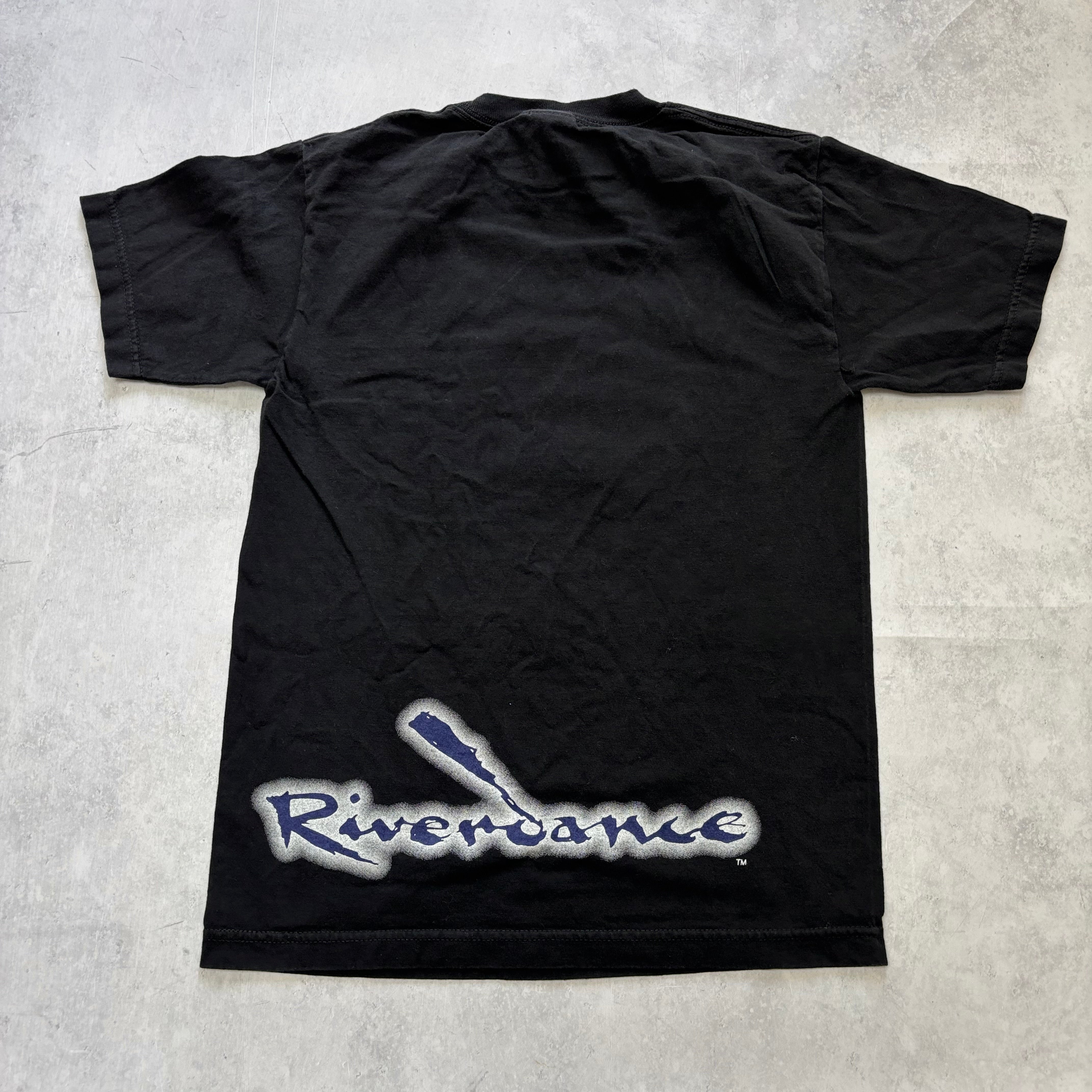 Vintage T Shirt Mens Small Black Graphic Print 00s Riverdance Musical (E)