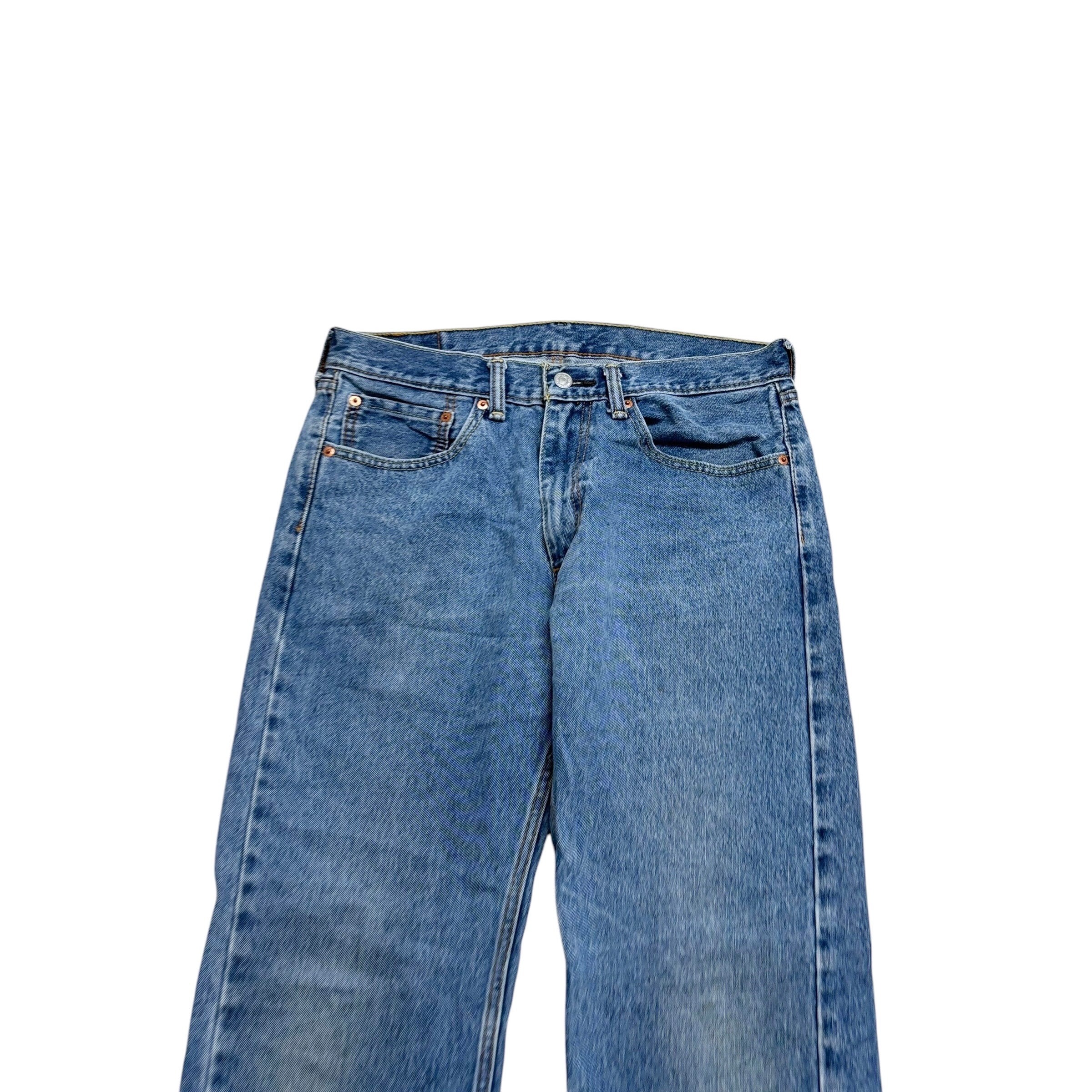 Levis 505 Jeans W33 L31 Mens Light Blue Regular Straight Fit Denim (F)