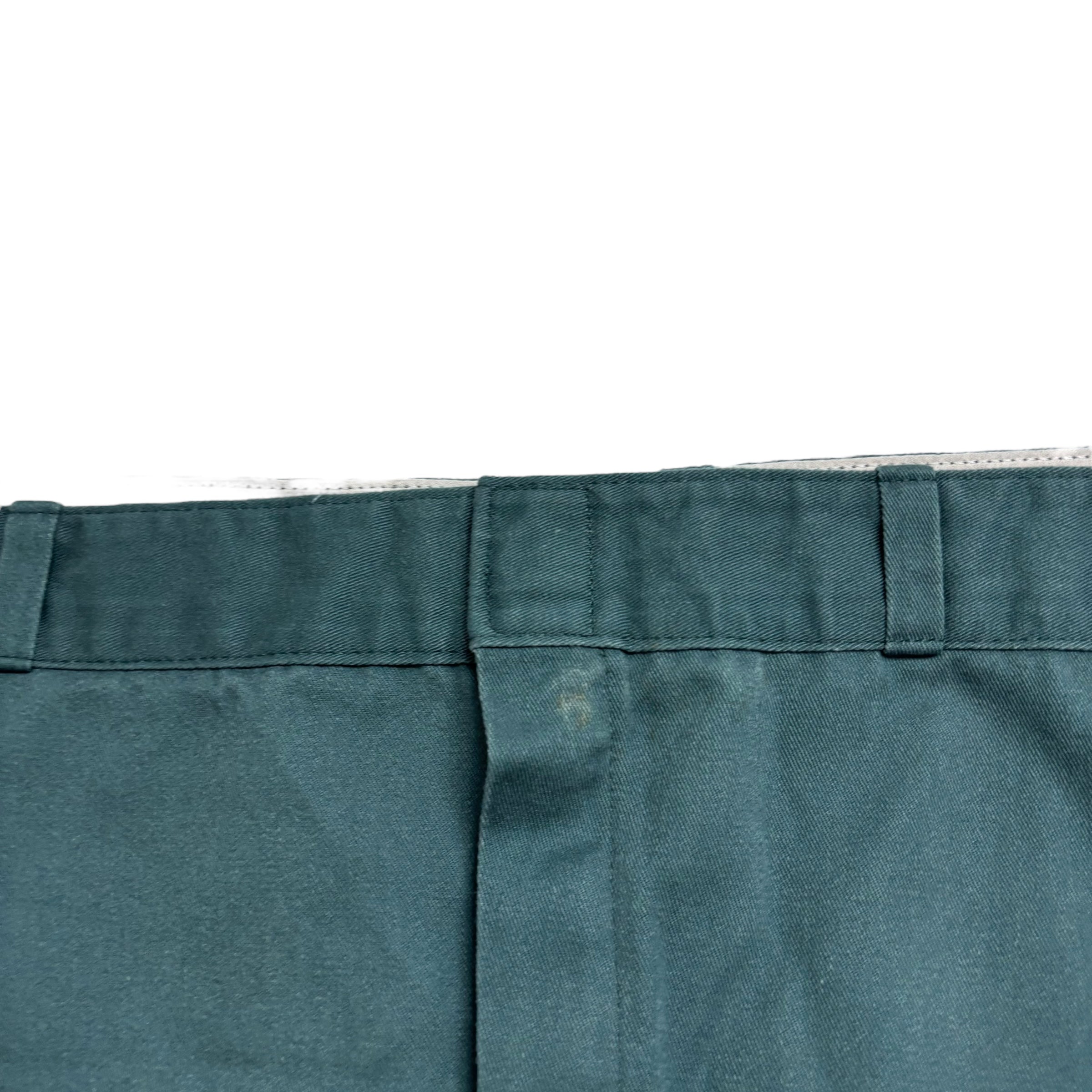 Dickies 874 Trousers W58 L30 Mens Green Pants Original Straight Fit Workwear