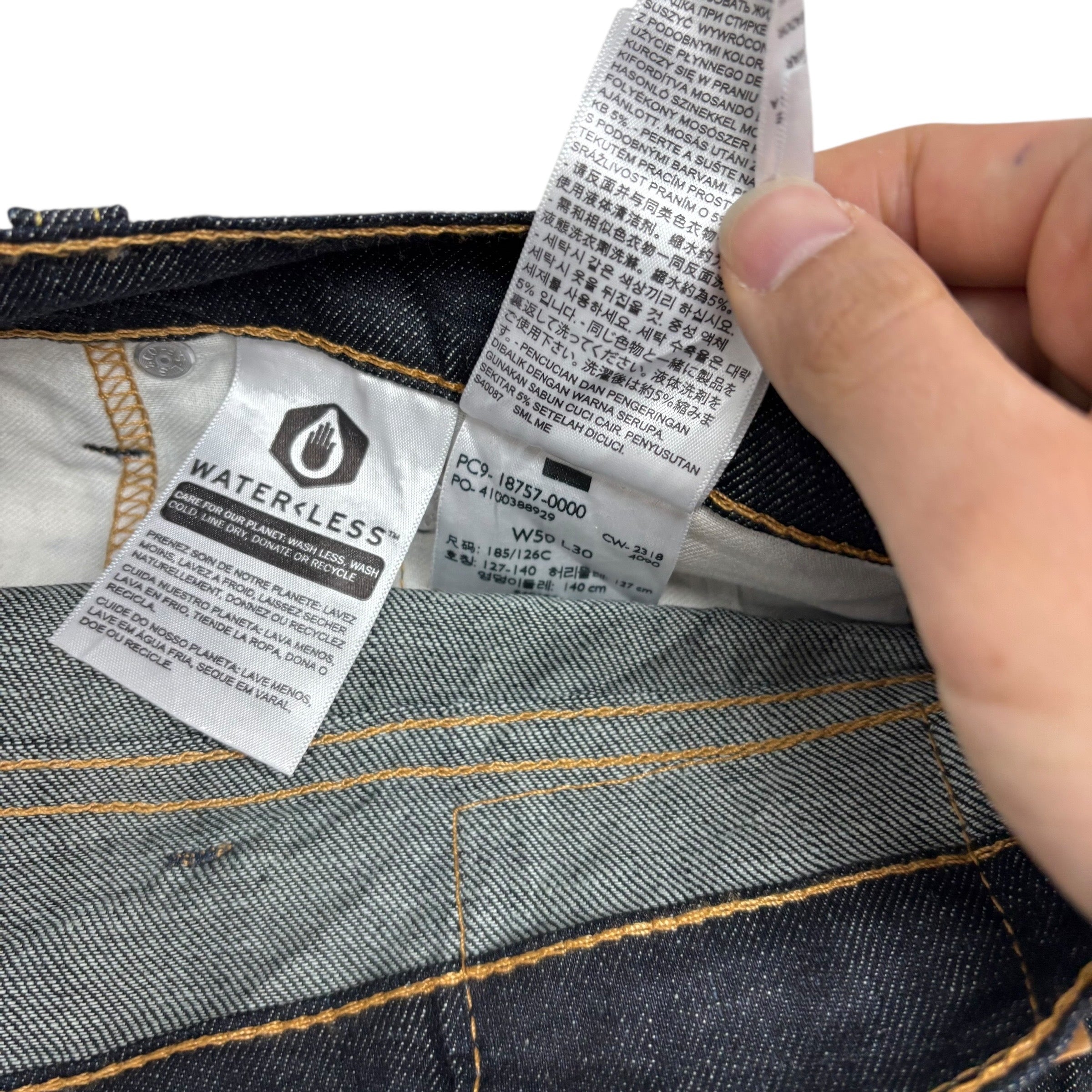 Levis 541 Jeans W50 L30 Mens Dark Blue Athletic Tapered Fit Stretch Denim (E)