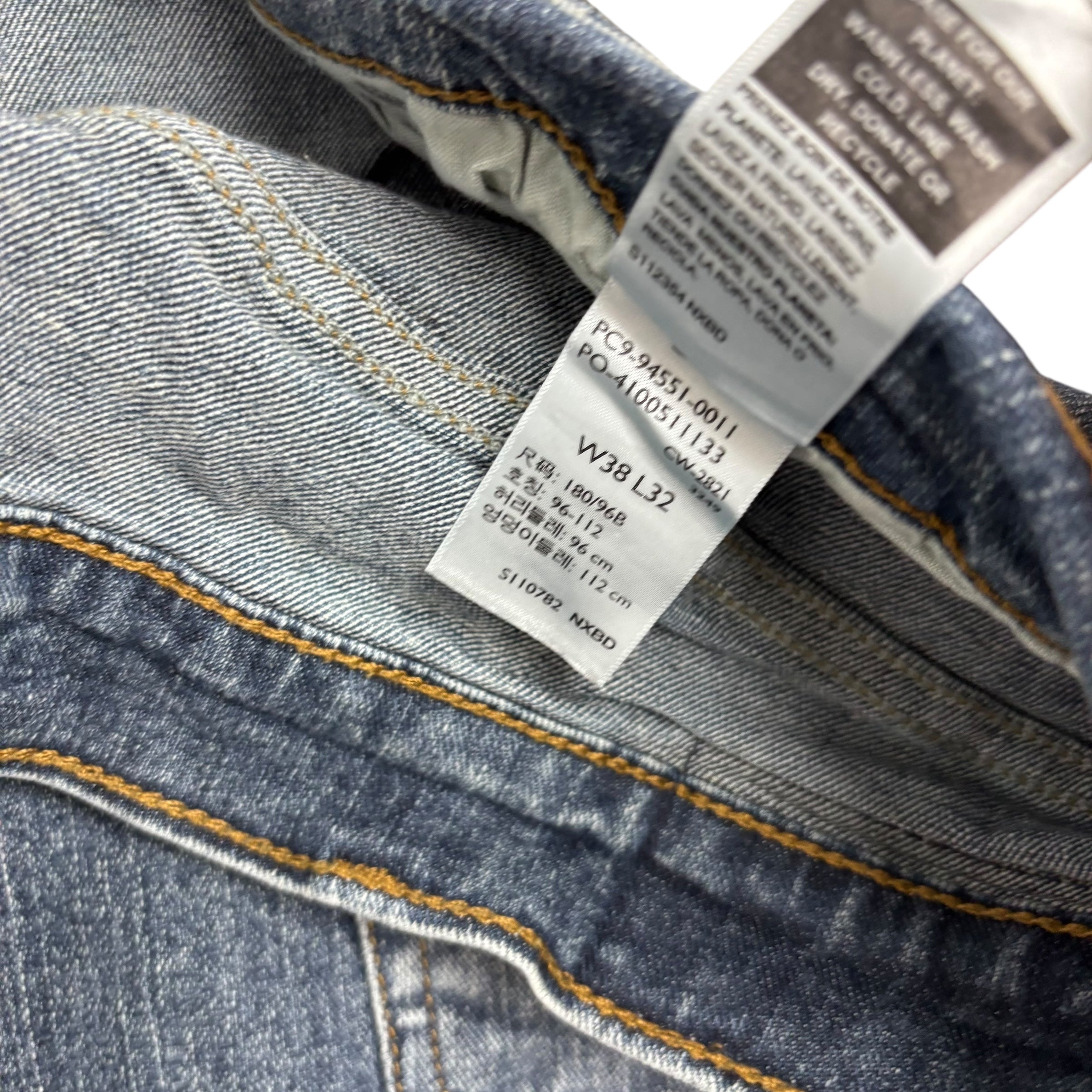 Levis Signature Jeans W38 L32 Mens Dark Blue Athletic Fit Stretch Denim (E)