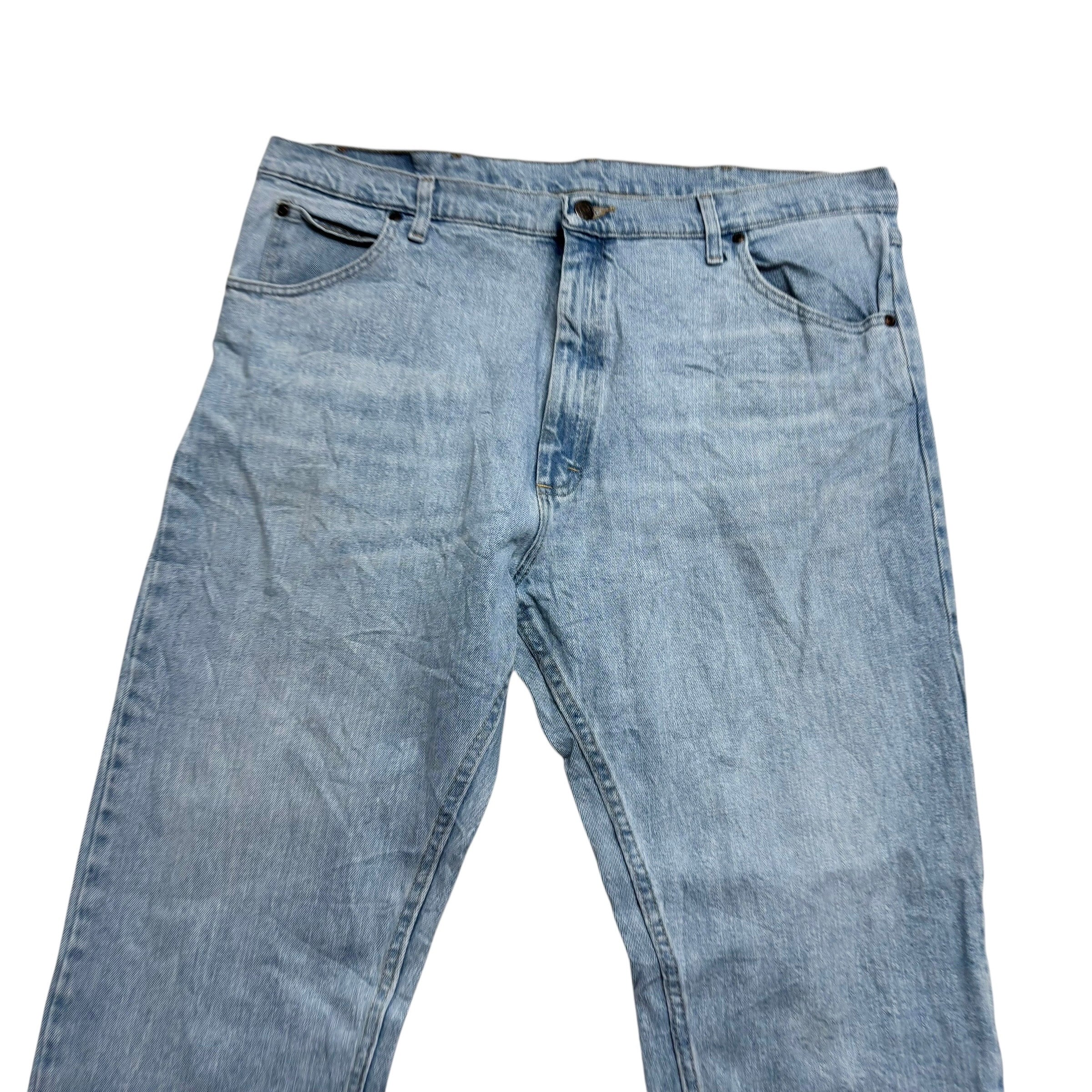 Wrangler Jeans W40 L32 Mens Light Blue Regular Straight Fit Stretch Denim (E)