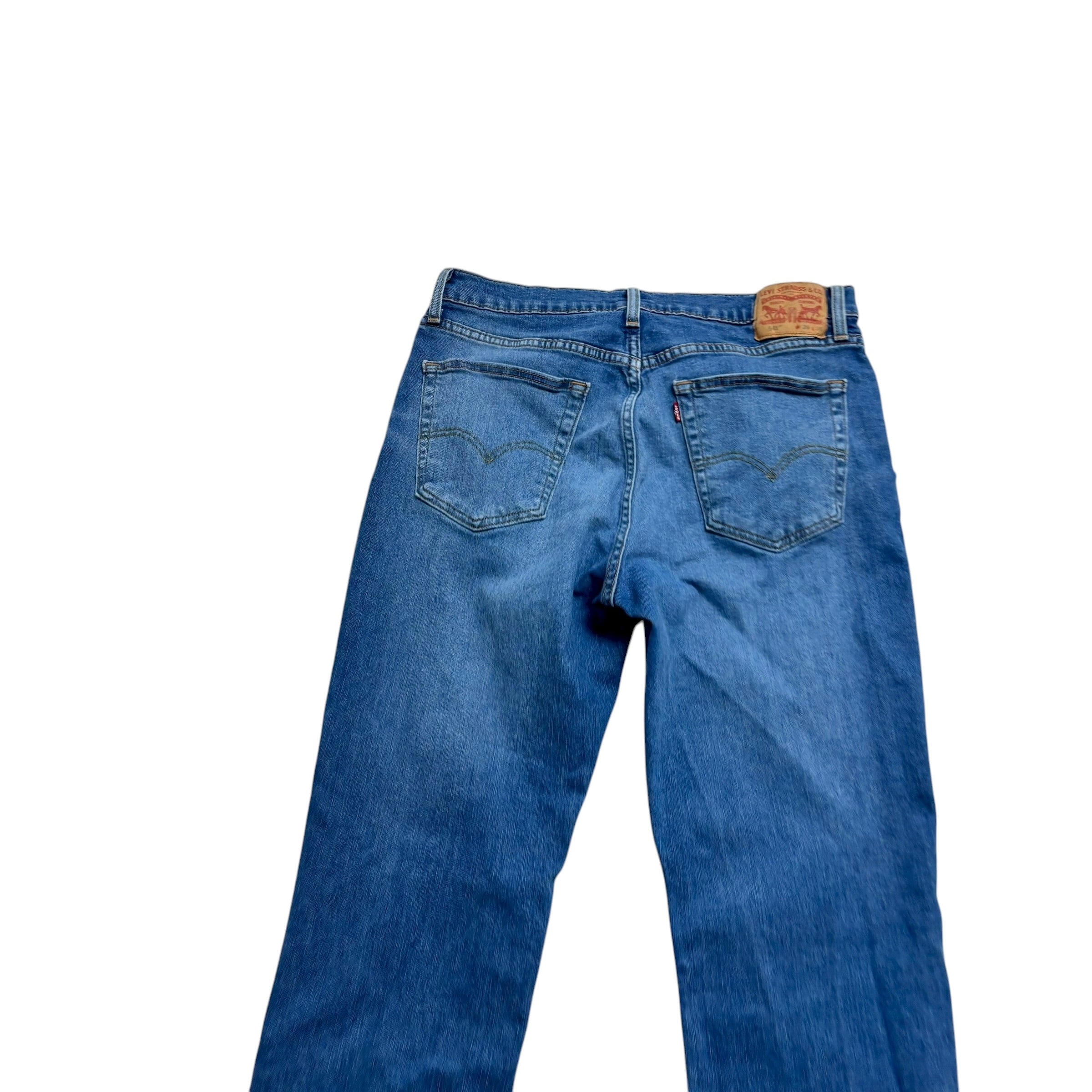 Levis 541 Jeans W36 L36 Mens Mid Blue Athletic Tapered Fit Stretch Denim (E)