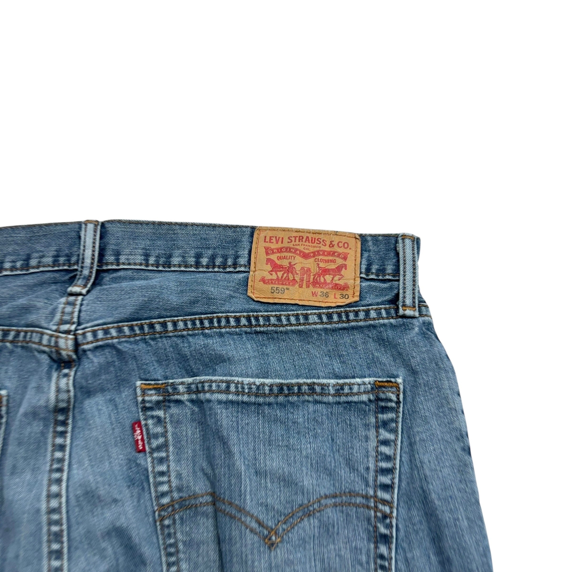 Levis 559 Jeans W36 L30 Mens Blue Baggy Relaxed Straight Fit Denim