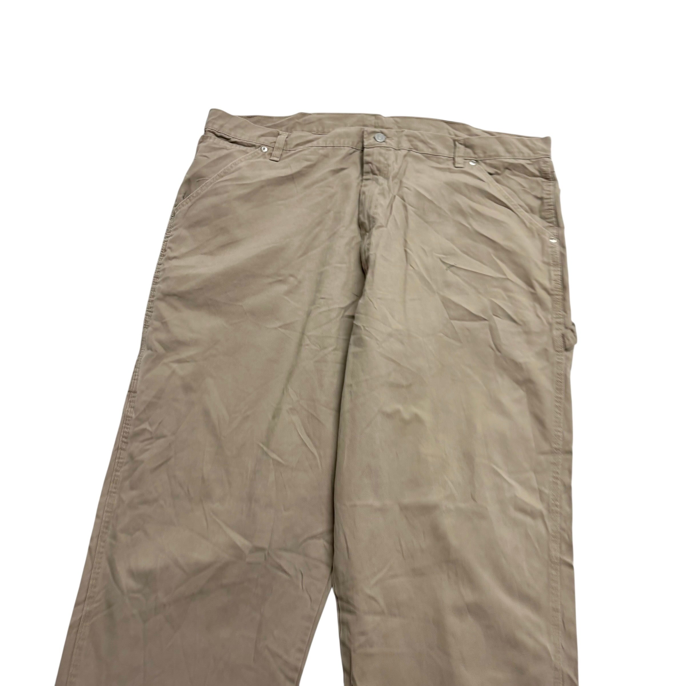Wrangler Carpenter Pants W42 L32 Mens Beige Relaxed Straight Fit Trousers
