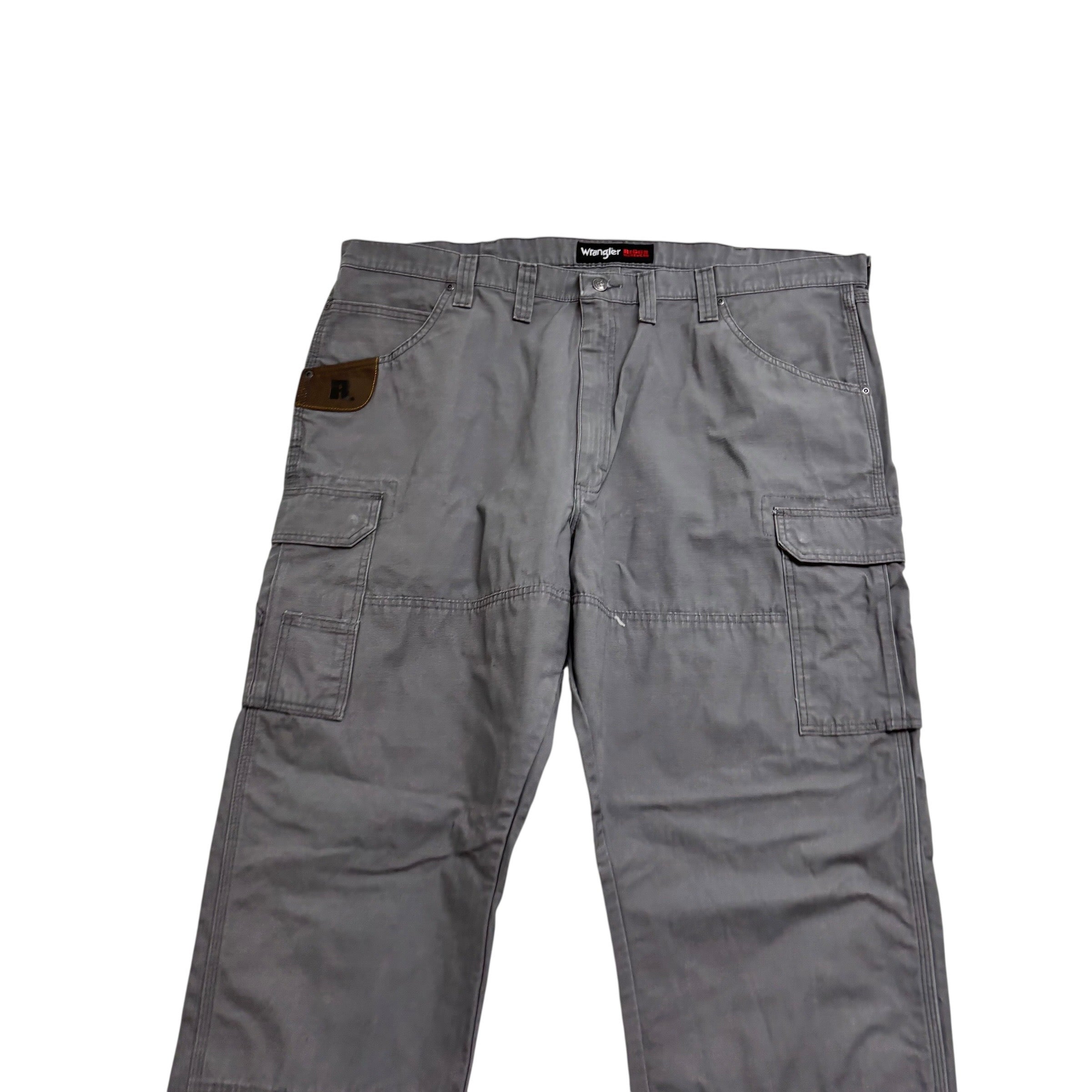 Wrangler Carpenter Pants W44 L30 Mens Grey Relaxed Straight Fit Trousers