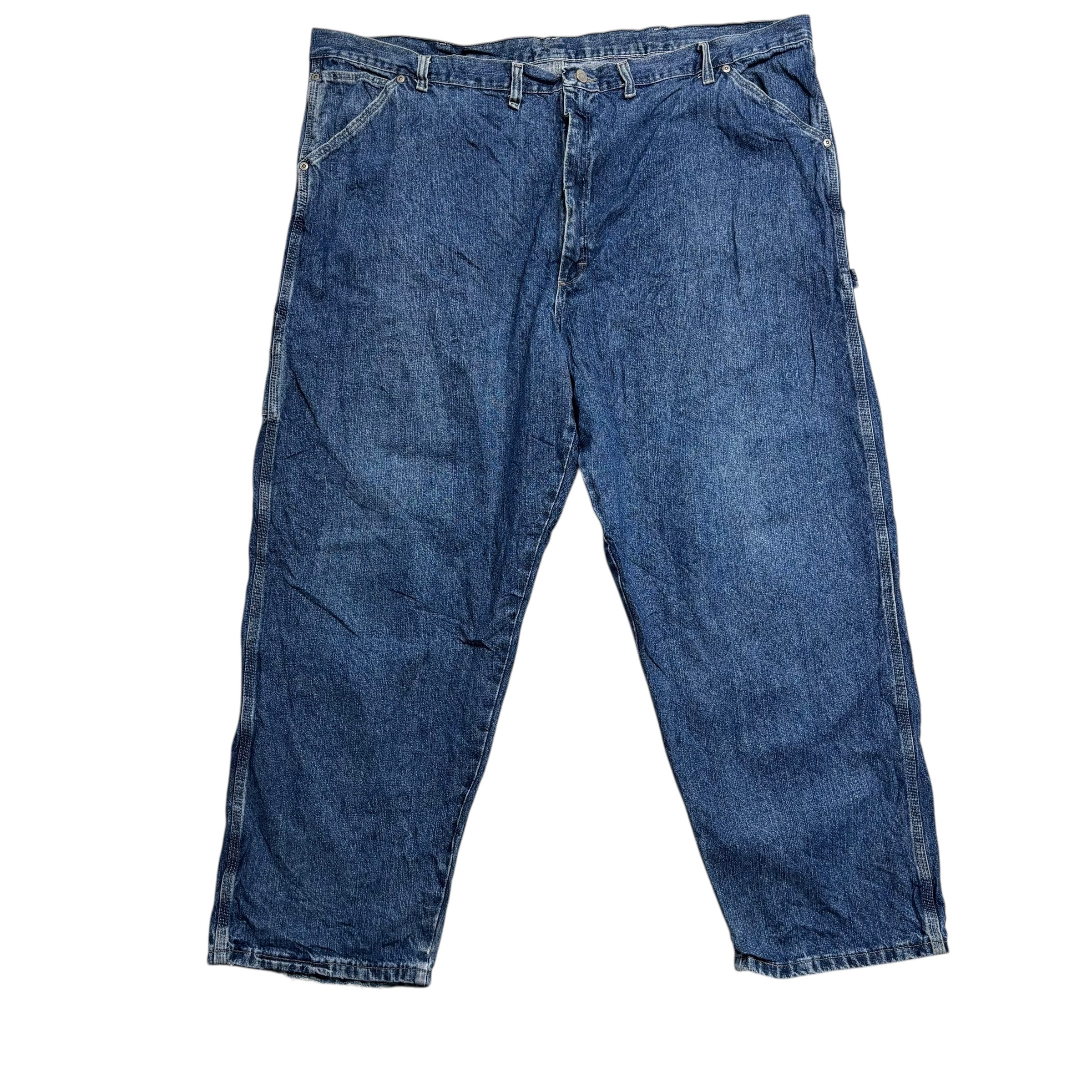 Wrangler Carpenter Jeans W48 L29 Mens Mid Blue Relaxed Straight Fit Vintage