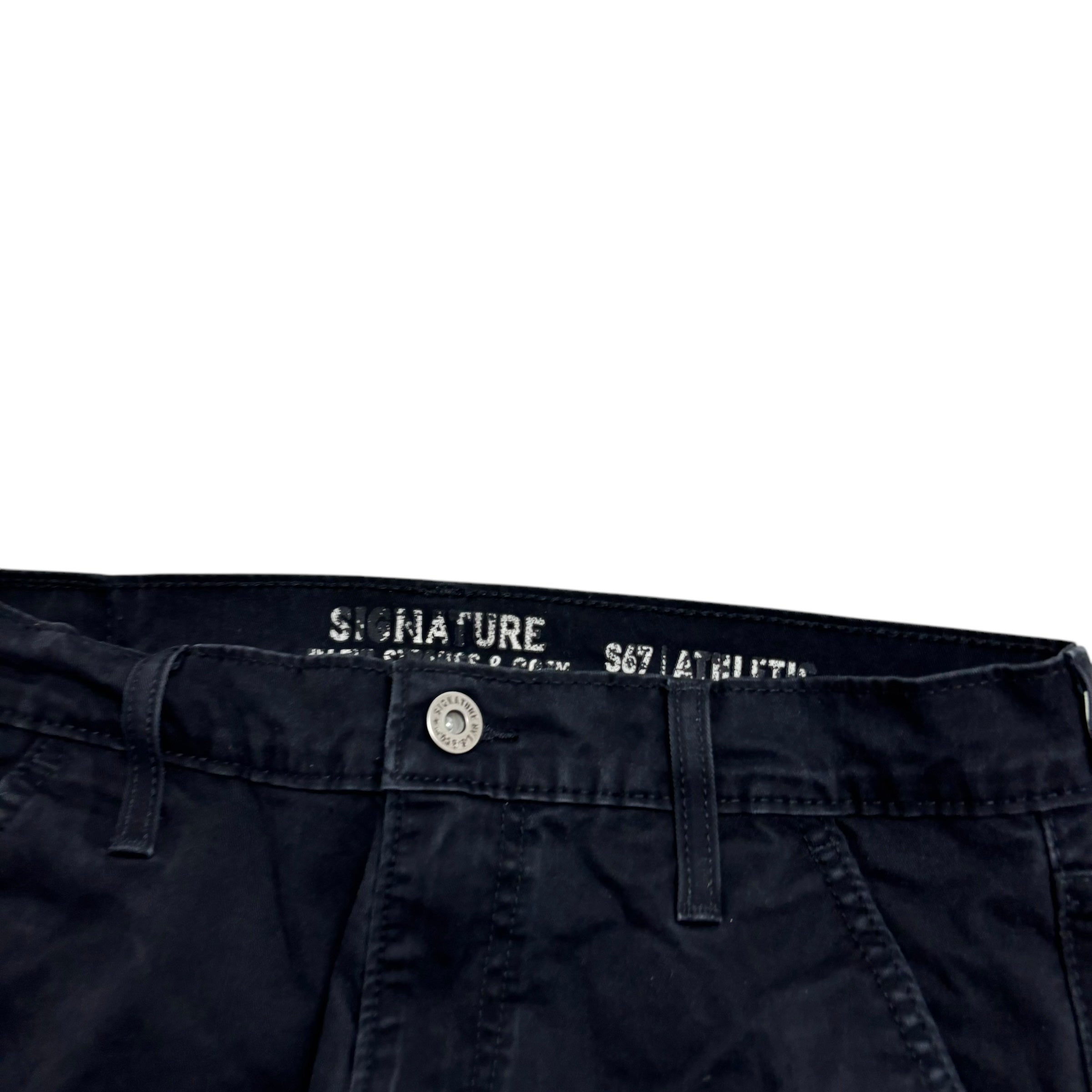 Levis Signature Trousers W31 L29 Mens Black Athletic Fit Stretch Pants (E)