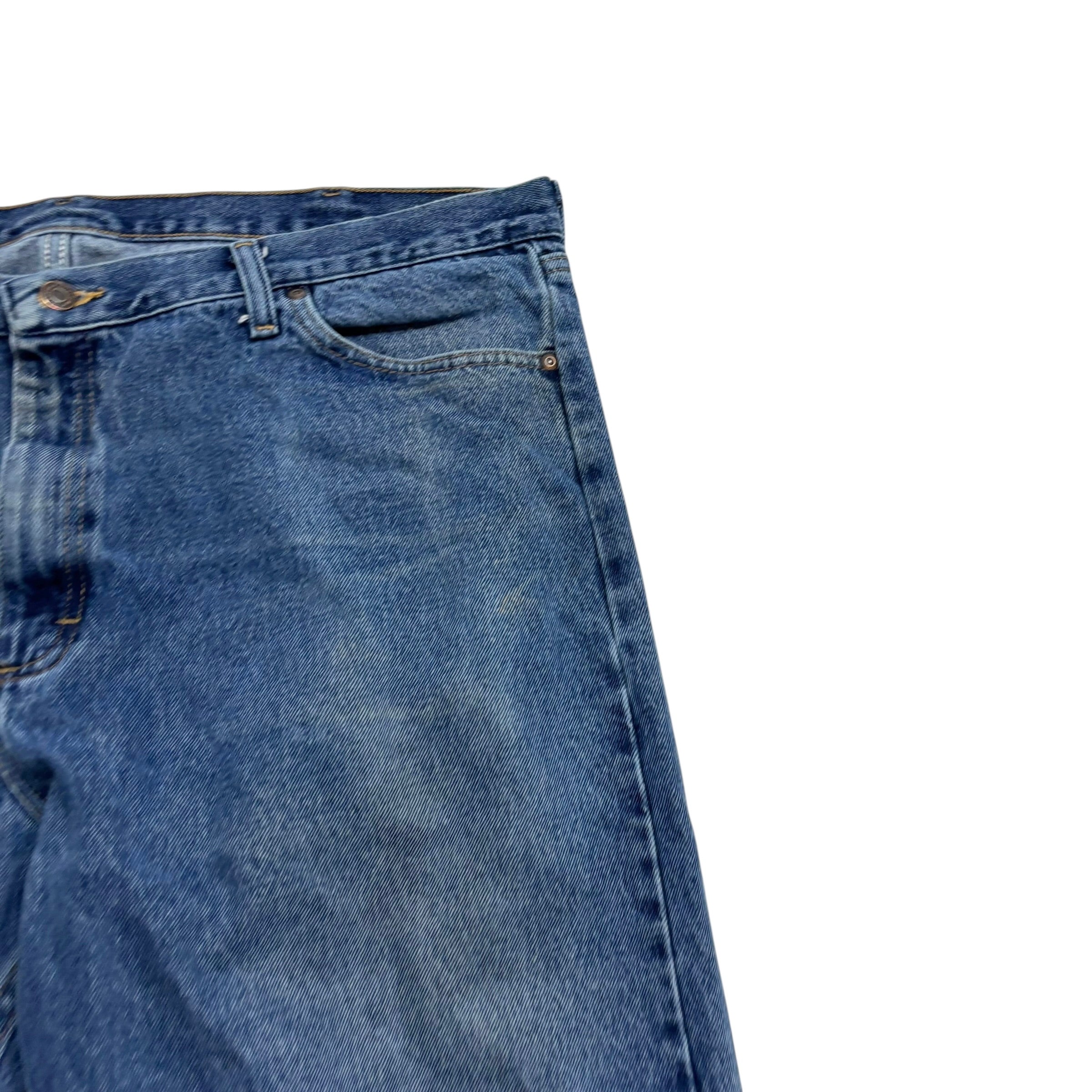 Wrangler Jeans W42 L30 Mens Mid Blue Relaxed Straight Fit Denim (F)