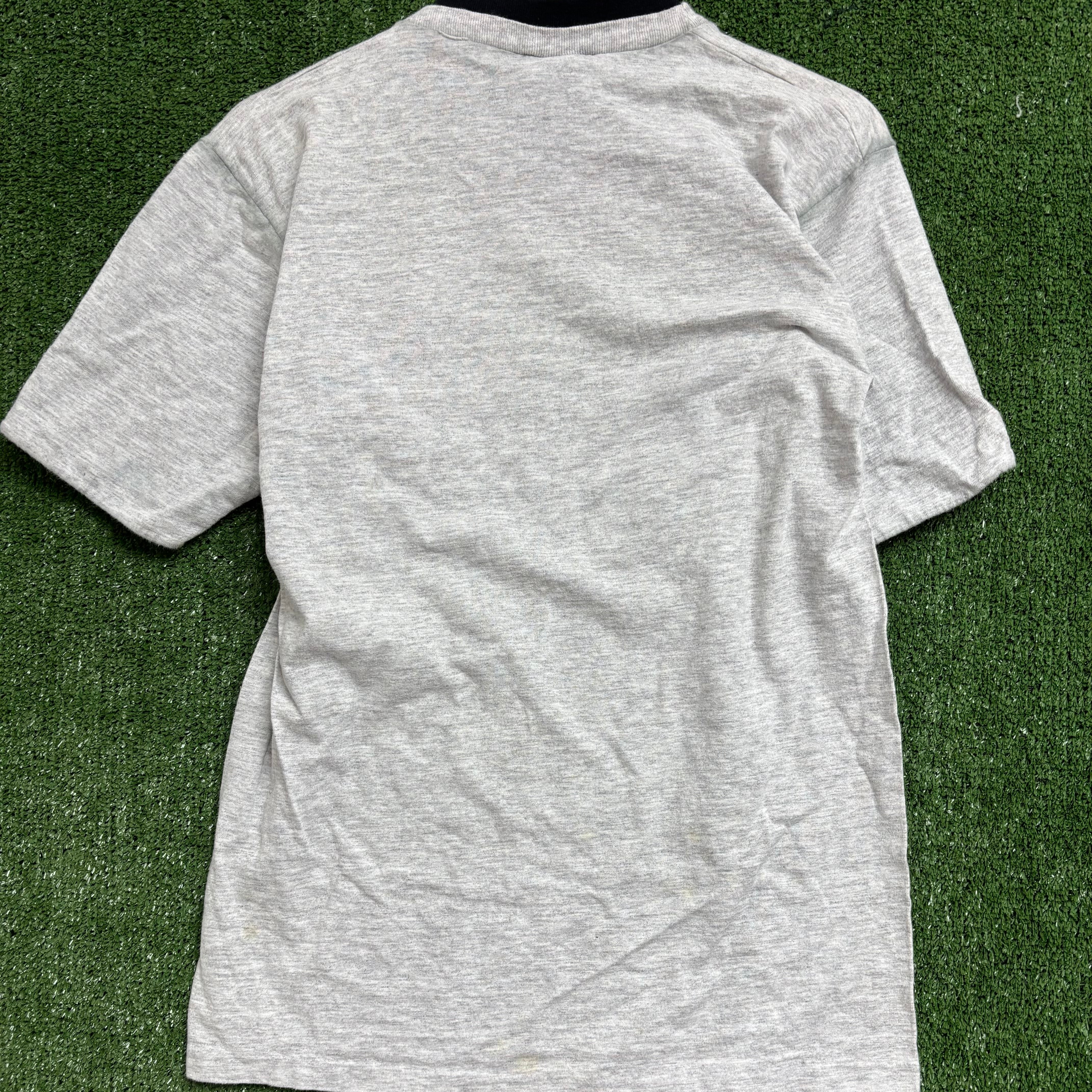 Vintage T Shirt Mens Small Grey Single Stitch Graphic Print 90s USA Baseball (F)