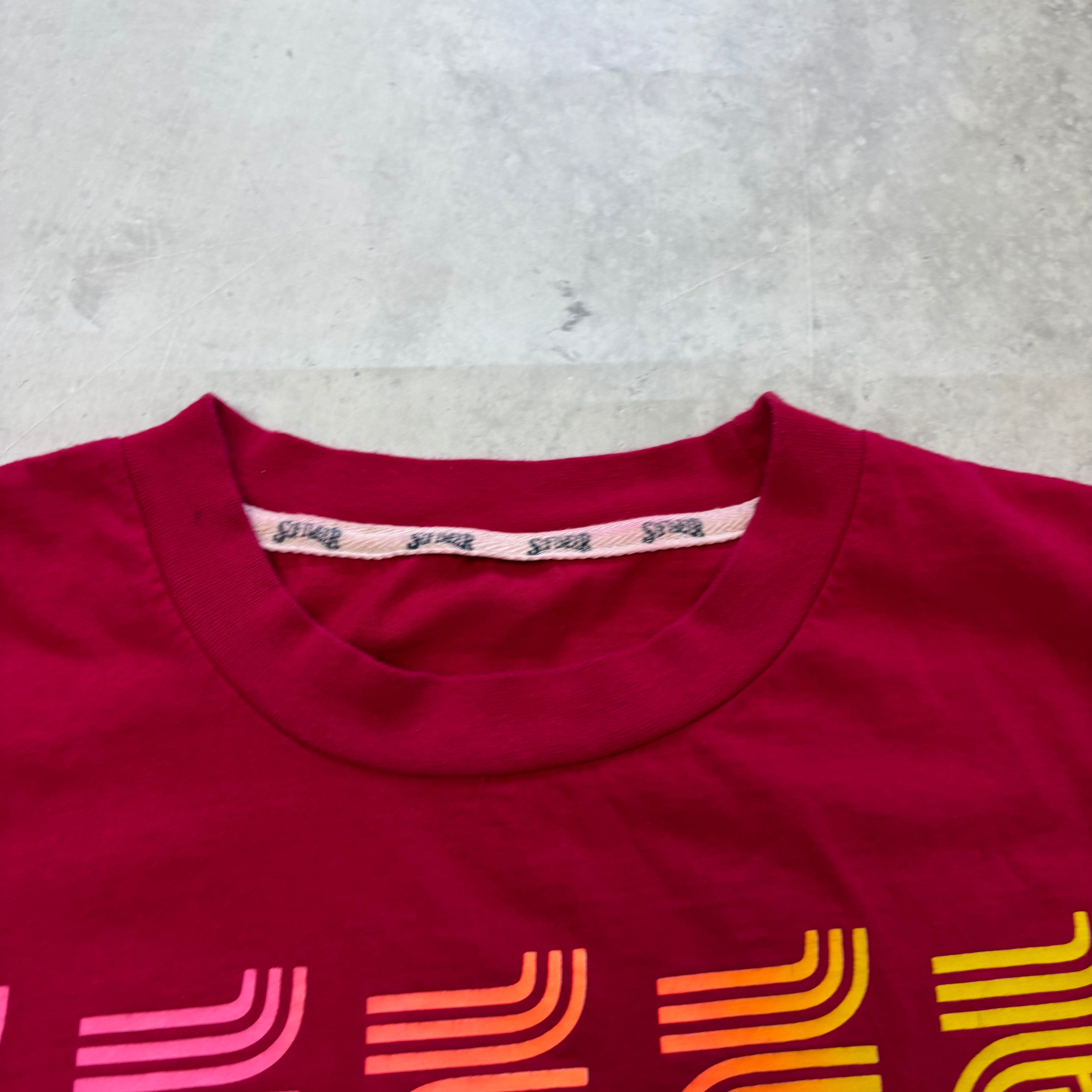 Vintage T Shirt Mens XL Pink Single Stitch Graphic Print 90s Baseball