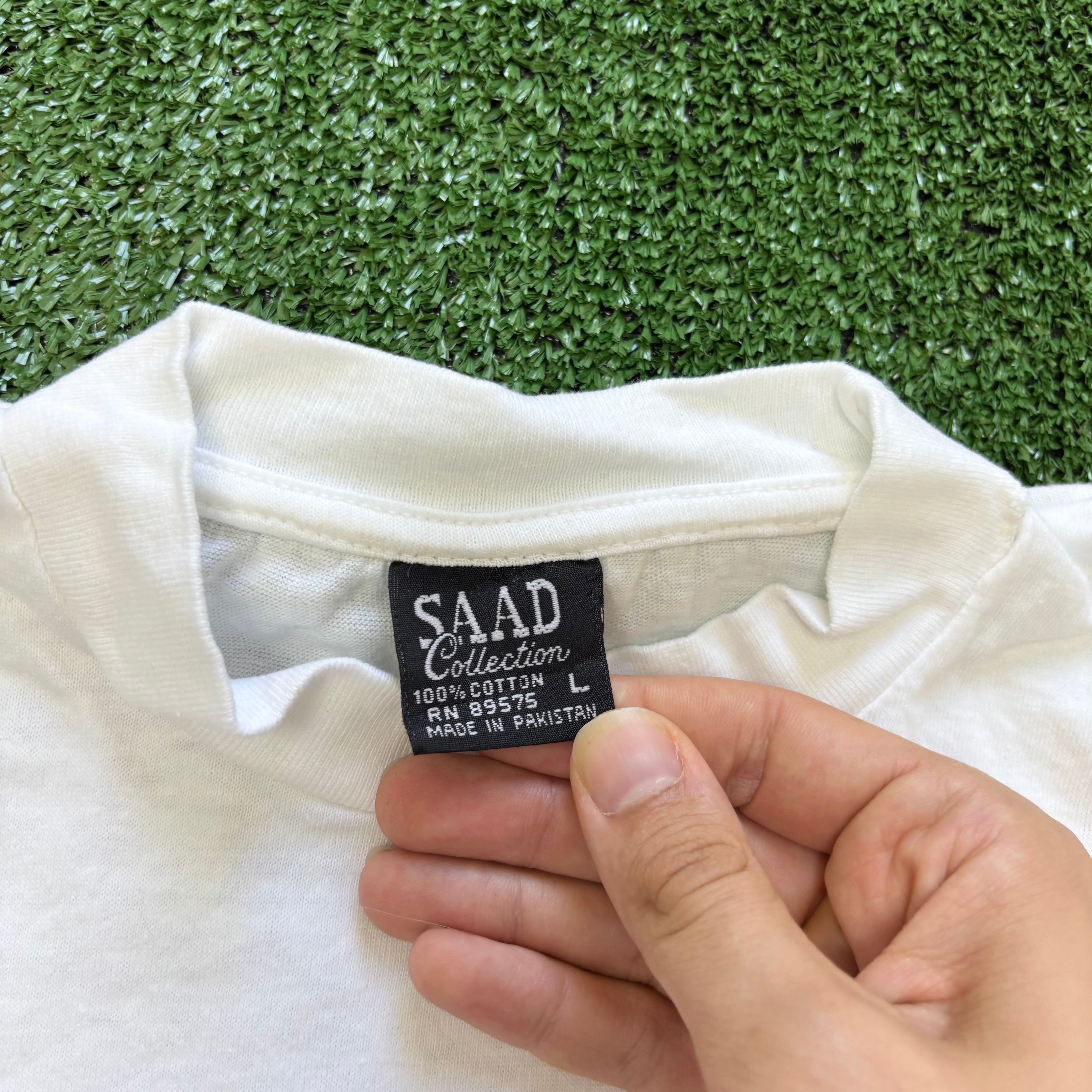 Vintage T Shirt Mens Large White Single Stitch Graphic Print 90s USA (E)