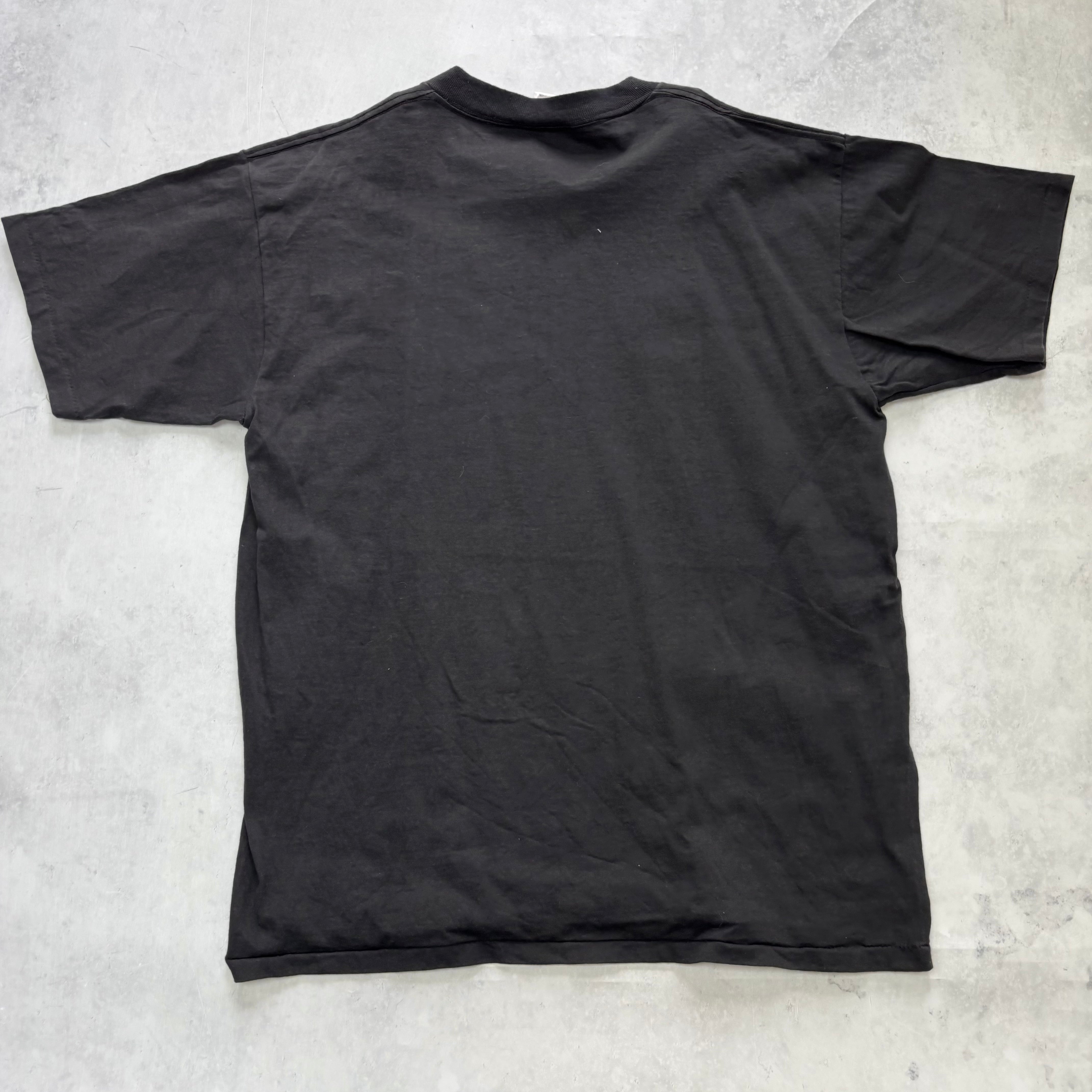 Vintage T Shirt Mens Large Black Single Stitch Graphic Print 90s Music (E)